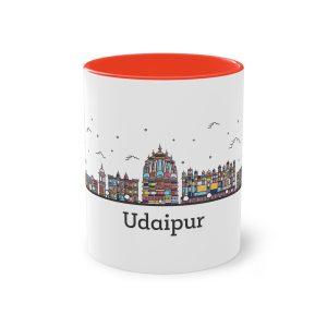Udaipur Outline Bold Color Two Tone Coffee Mug 11oz