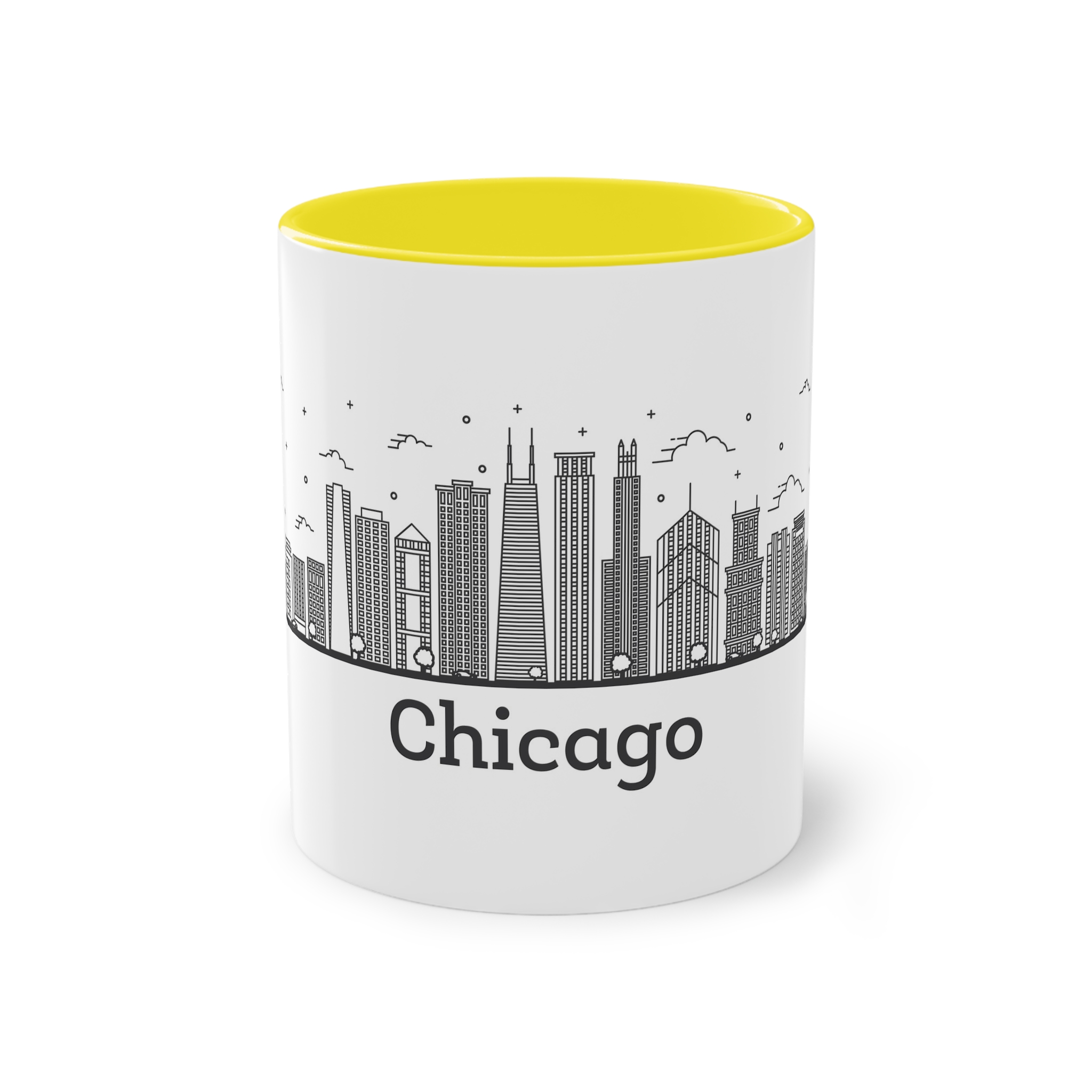 Chicago Outline Bold Two Tone Coffee Mug 11oz - Image 21