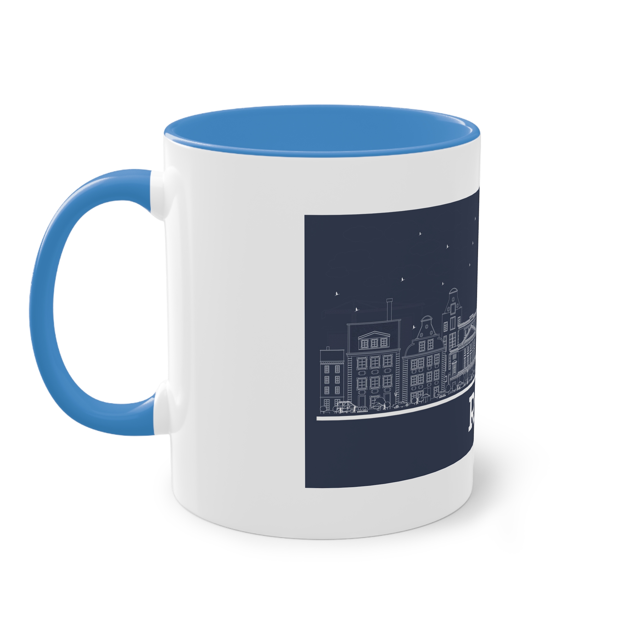 Riga Outline Inverse Two Tone Coffee Mug 11oz - Image 35