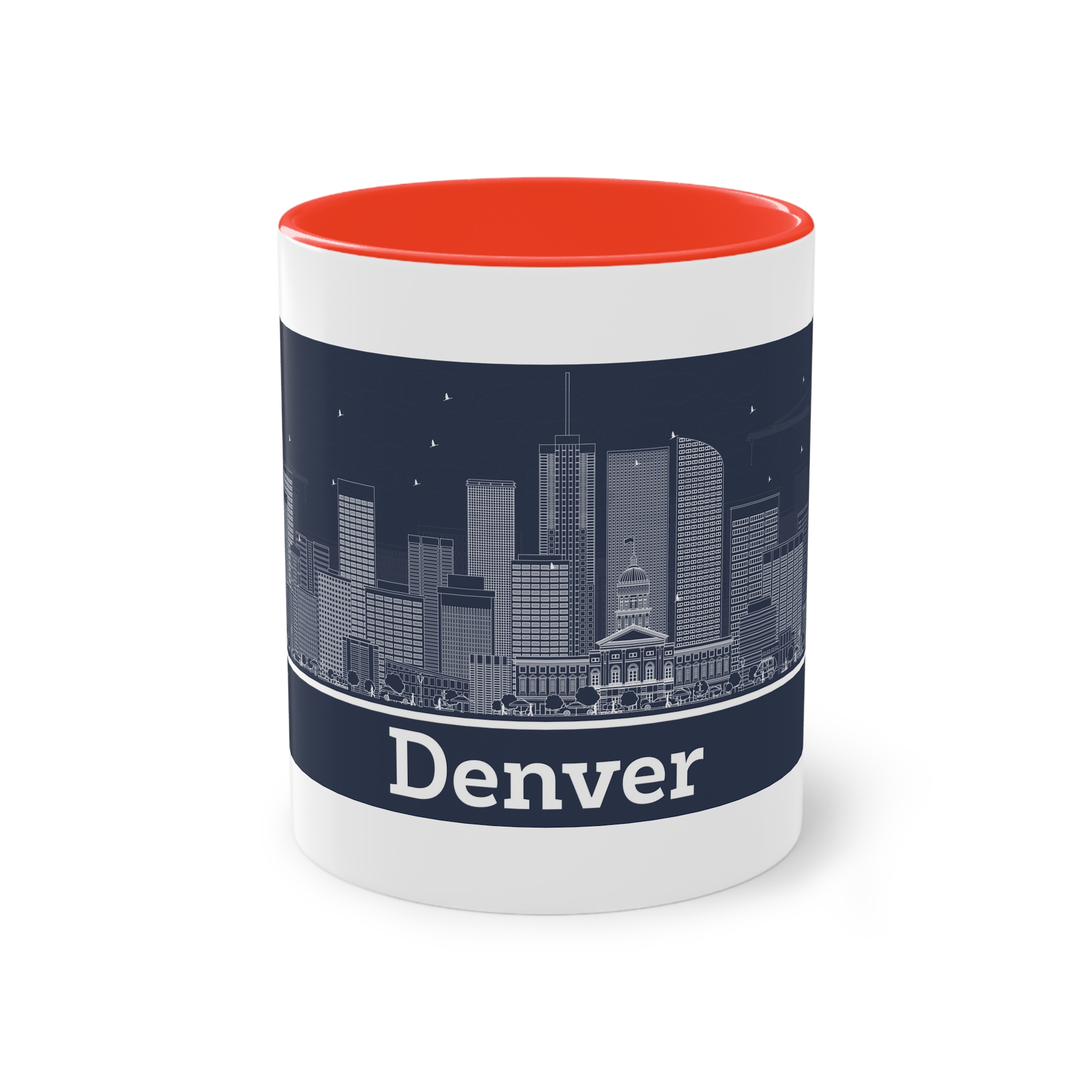 Denver Outline Inverse Two Tone Coffee Mug 11oz