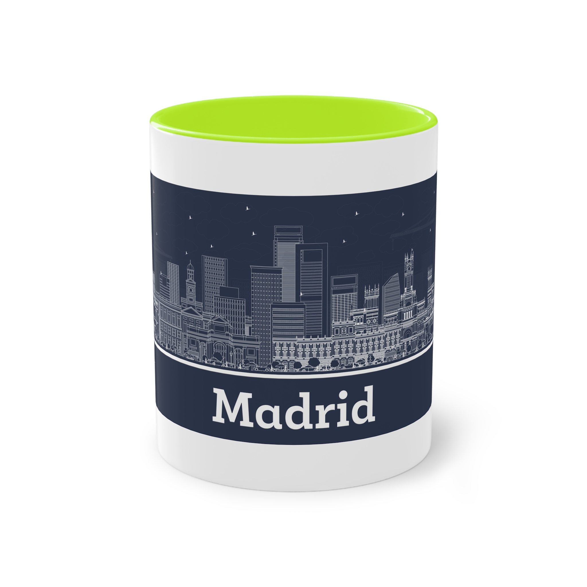 Madrid New Outline Inverse Two Tone Coffee Mug 11oz - Image 25