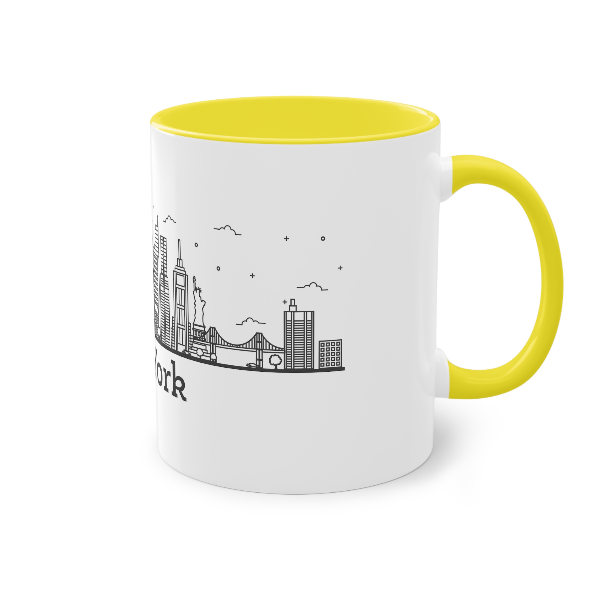 New York Outline Bold 2018 Two Tone Coffee Mug 11oz - Image 24