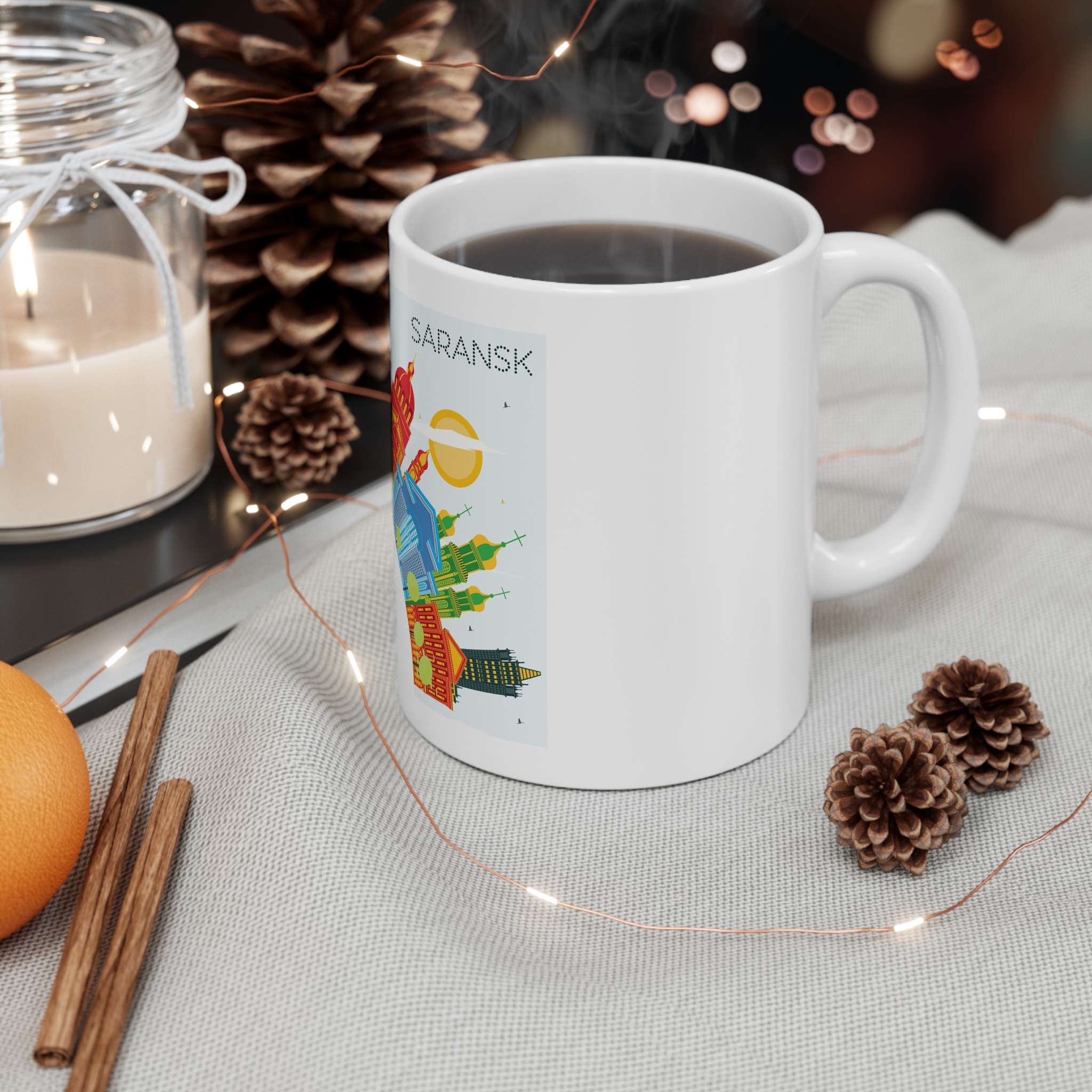 Saransk Color Corner Cloud 11oz White Mug - Image 4