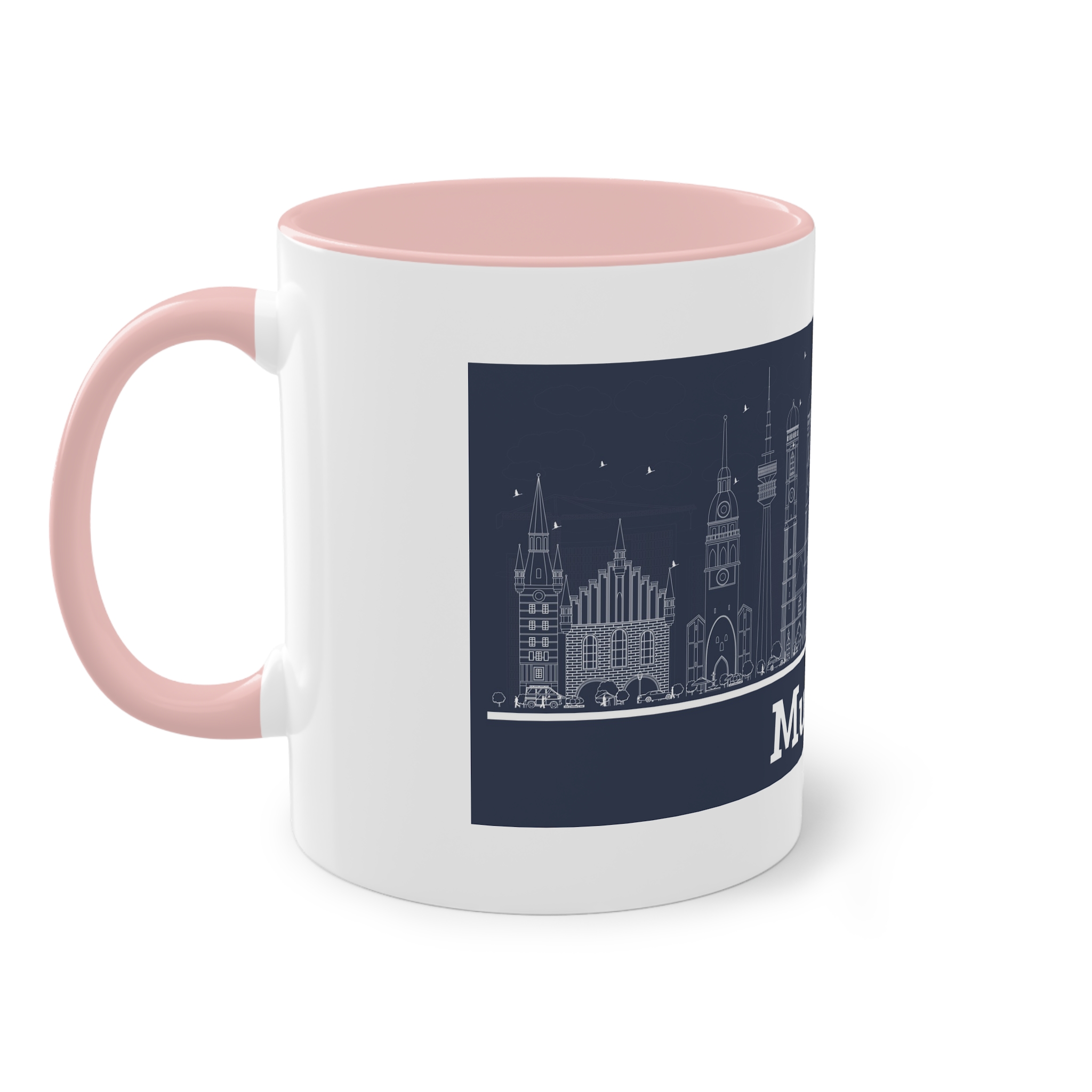 Munich Outline Inverse Two Tone Coffee Mug 11oz - Image 47