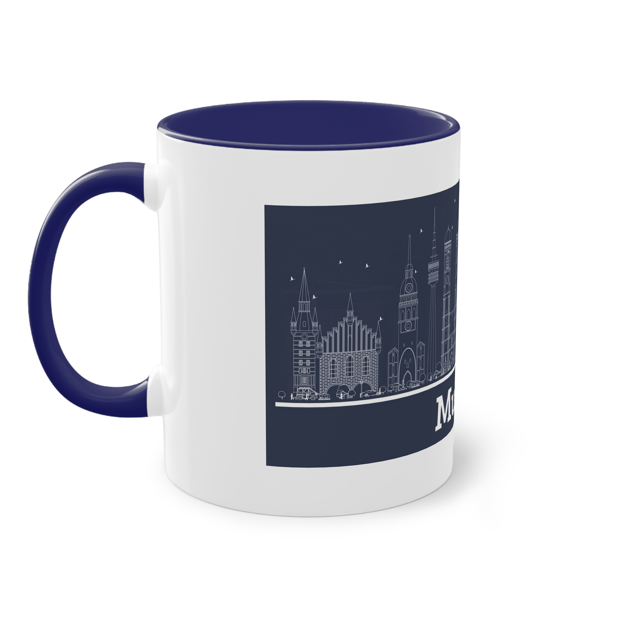 Munich Outline Inverse Two Tone Coffee Mug 11oz - Image 43