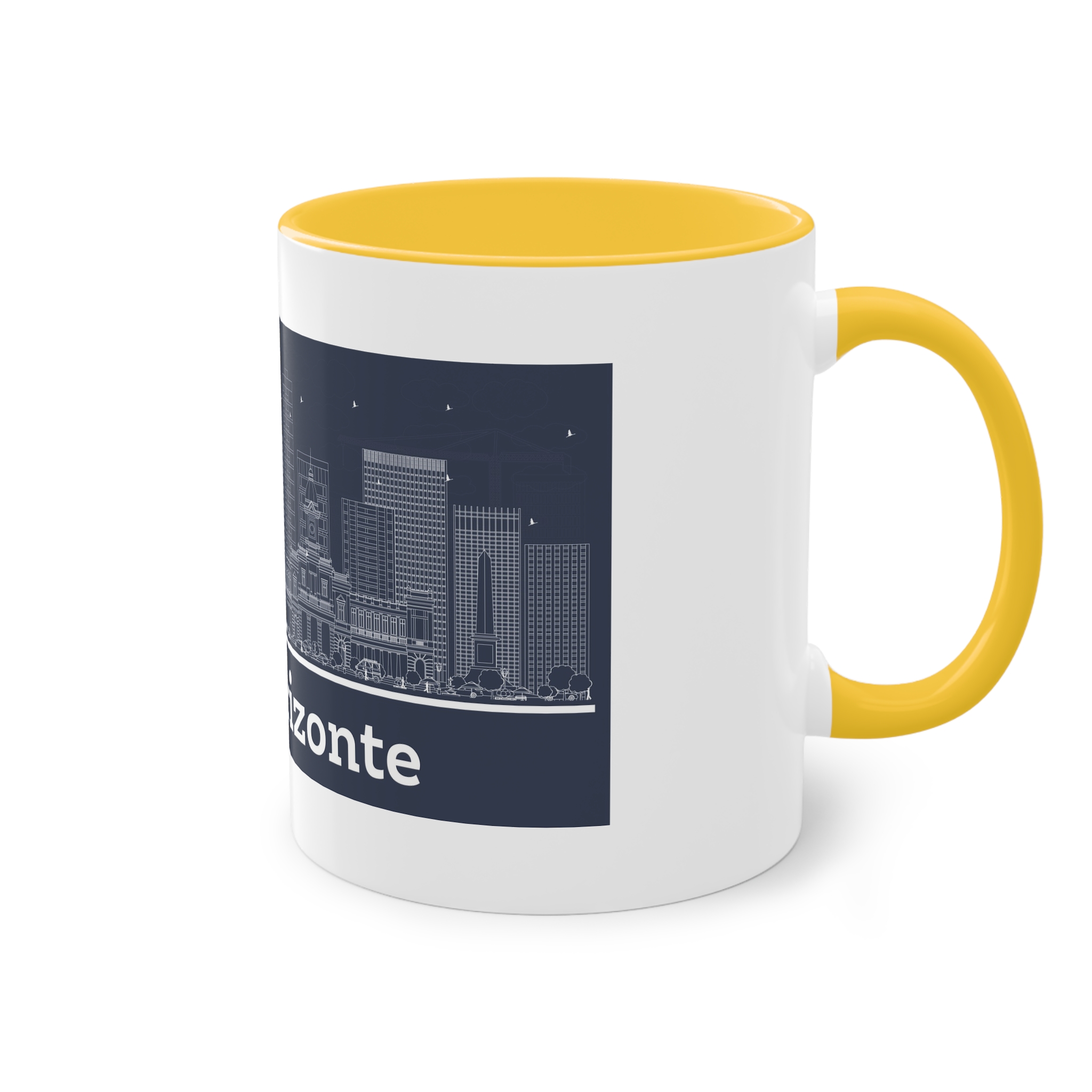 Belo Horizonte Outline Inverse Two Tone Coffee Mug 11oz - Image 20