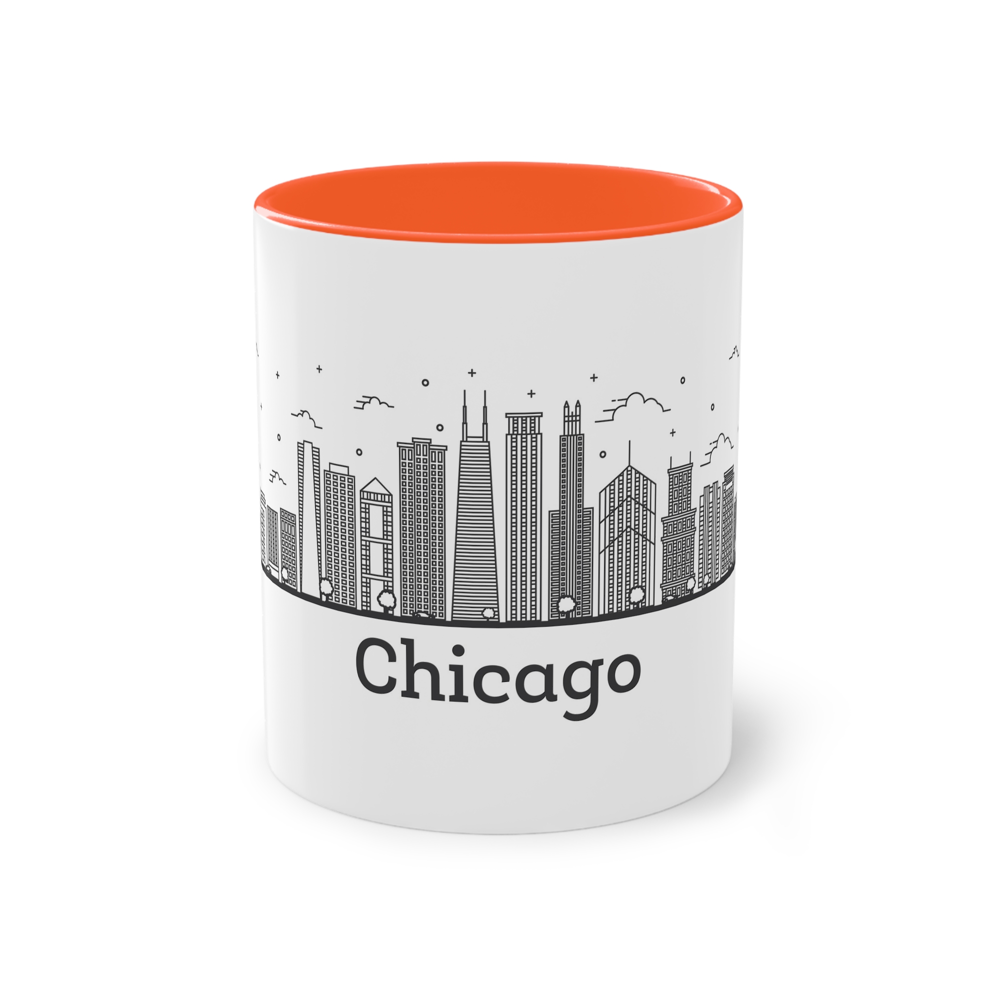 Chicago Outline Bold Two Tone Coffee Mug 11oz - Image 13
