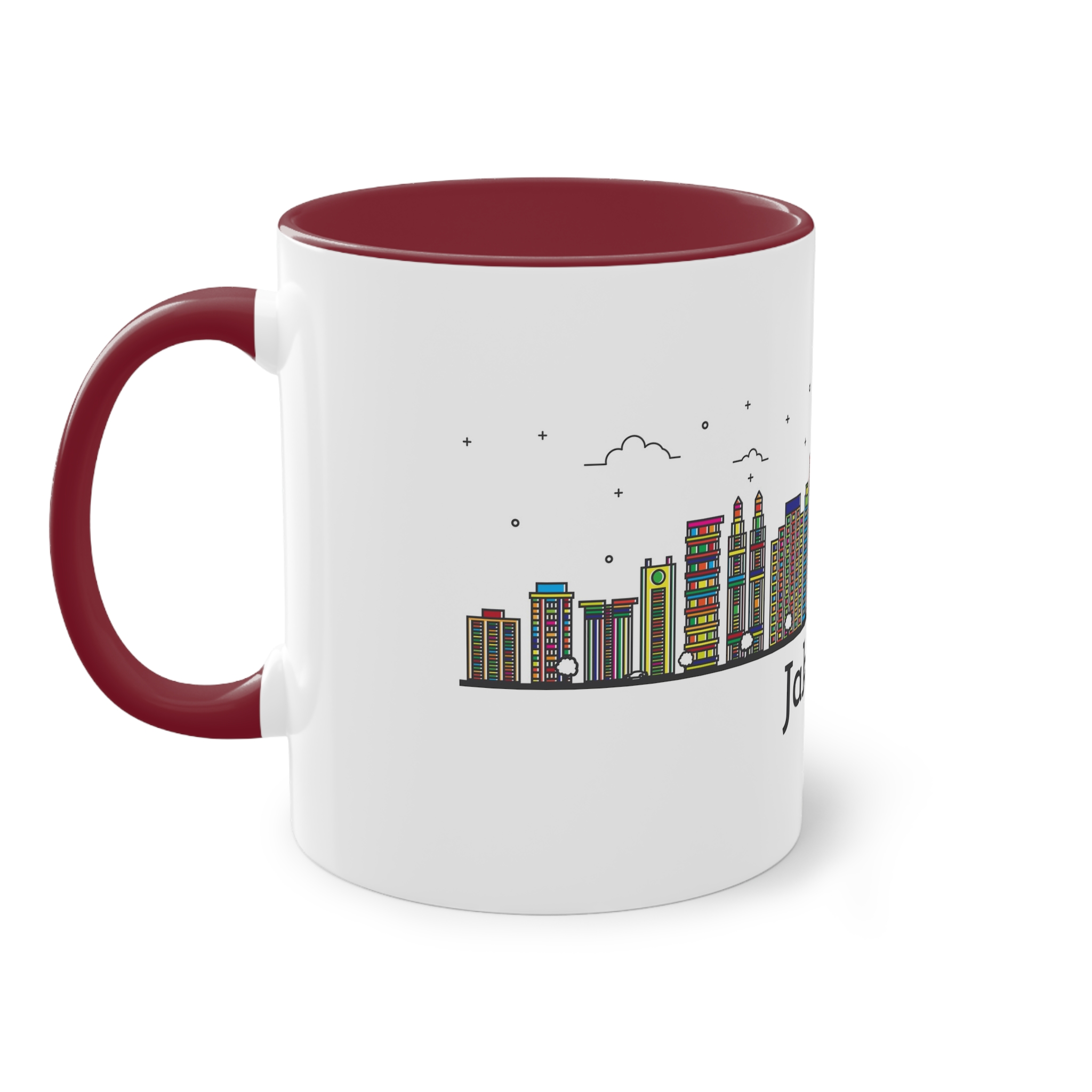 Jakarta Outline Bold Color Two Tone Coffee Mug 11oz - Image 7
