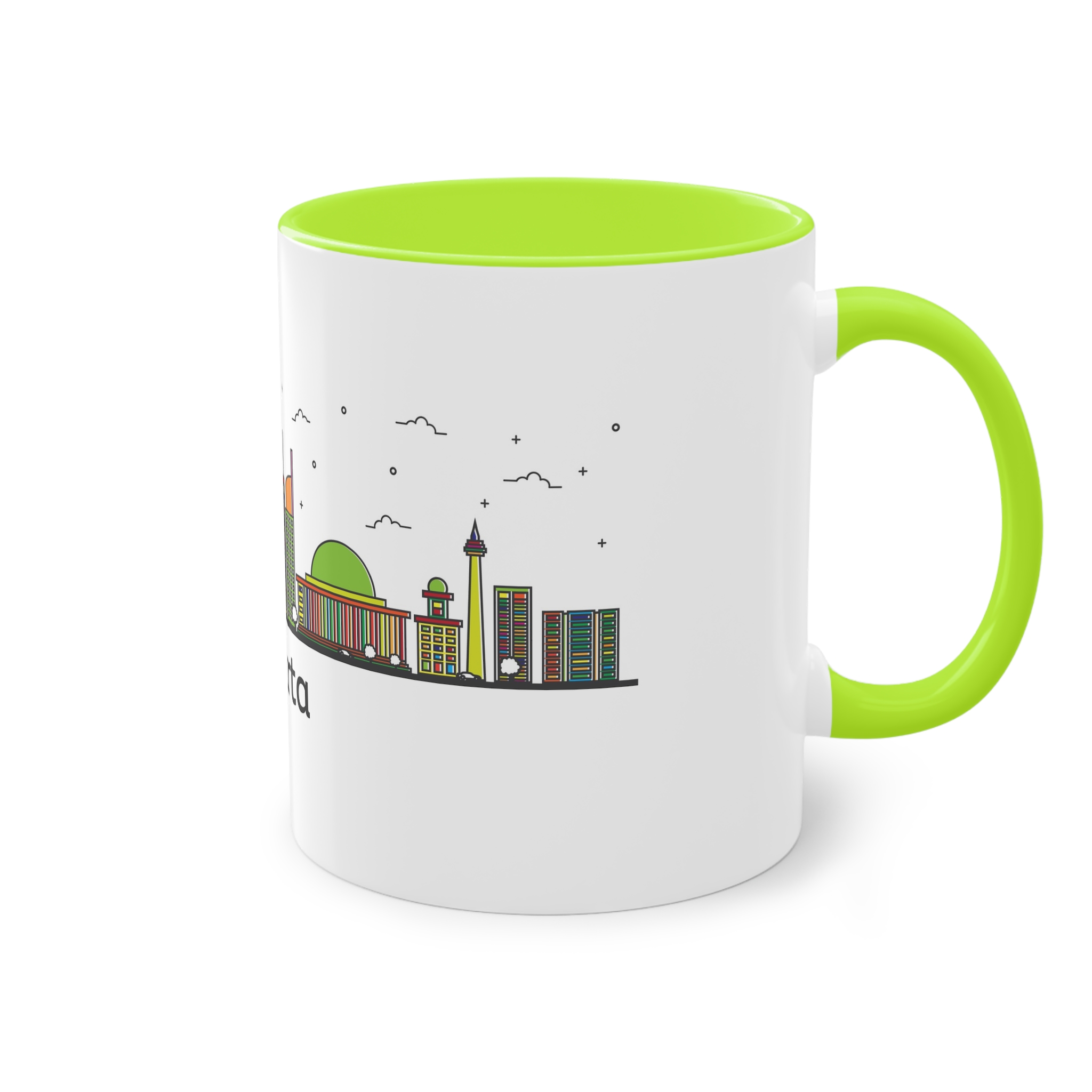 Jakarta Outline Bold Color Two Tone Coffee Mug 11oz - Image 28