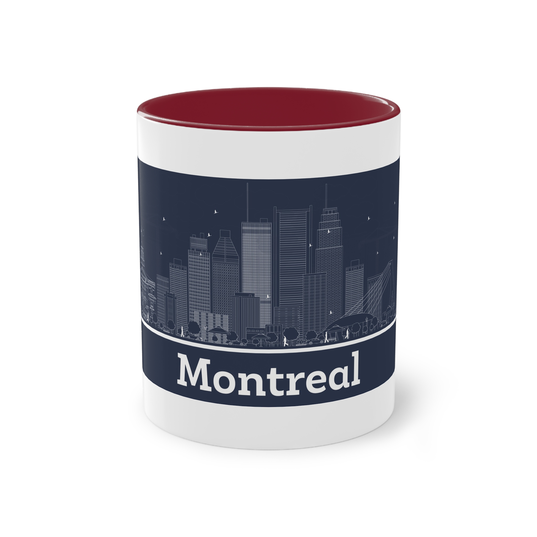 Montreal Outline Inverse Two Tone Coffee Mug 11oz - Image 5