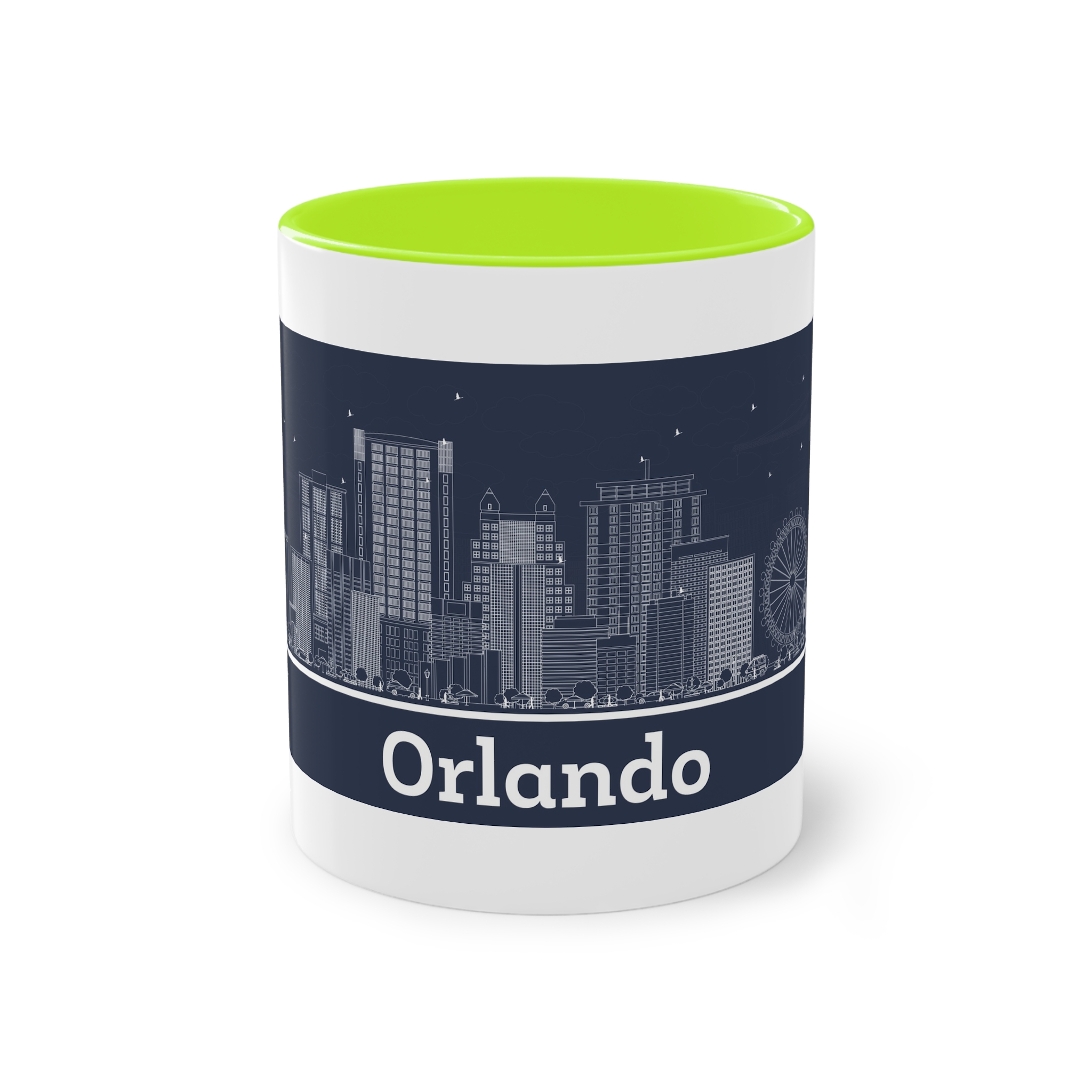 Orlando Outline Inverse Two Tone Coffee Mug 11oz - Image 25