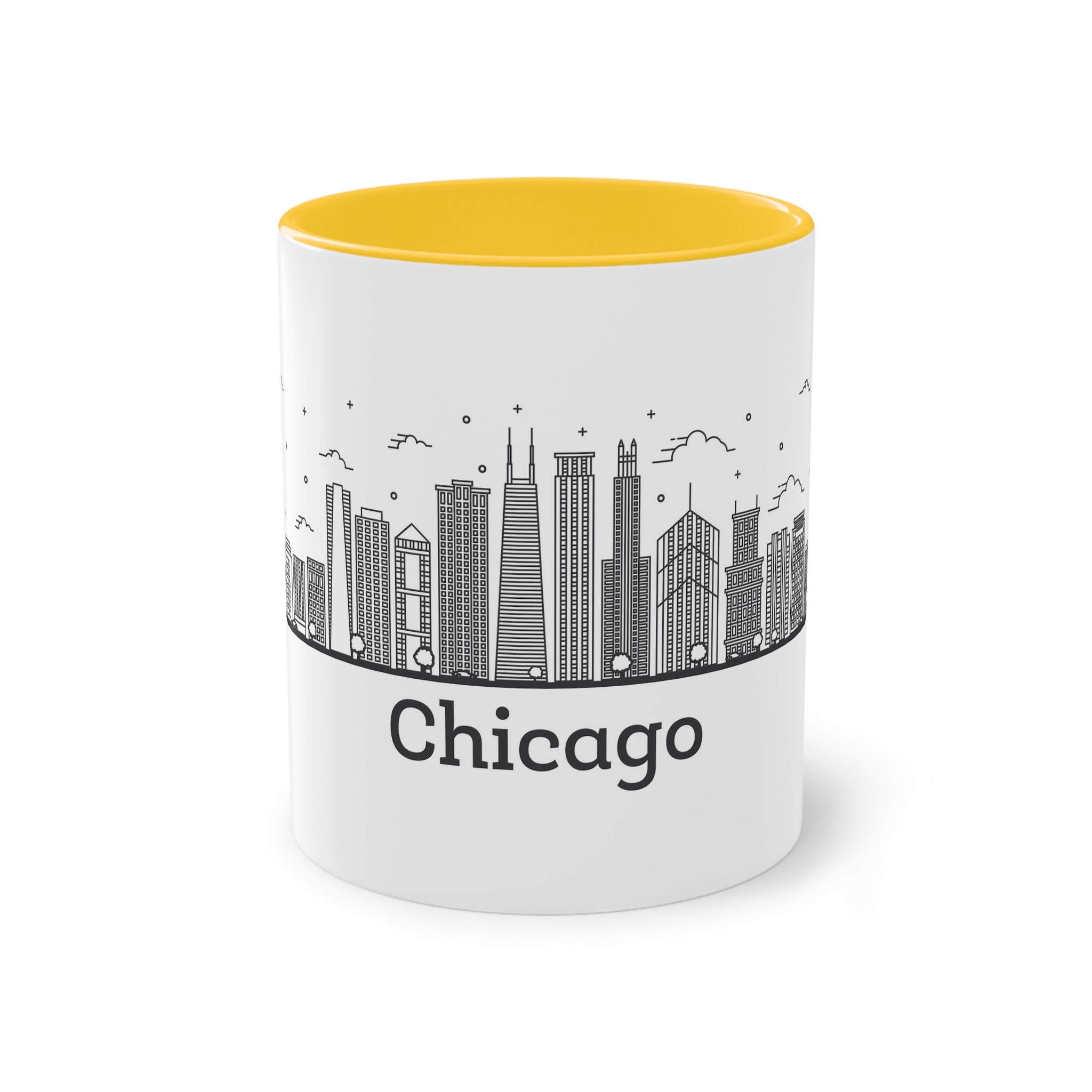 Chicago Outline Bold Two Tone Coffee Mug 11oz - Image 17