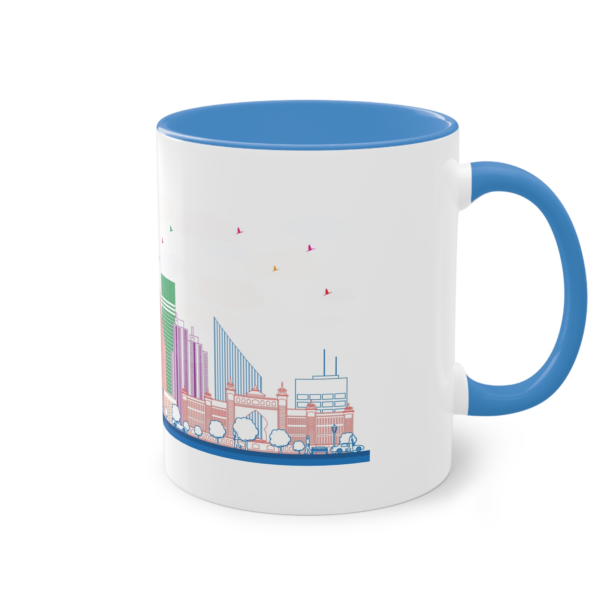 Dubai Outline Color Two Tone Coffee Mug 11oz - Image 36