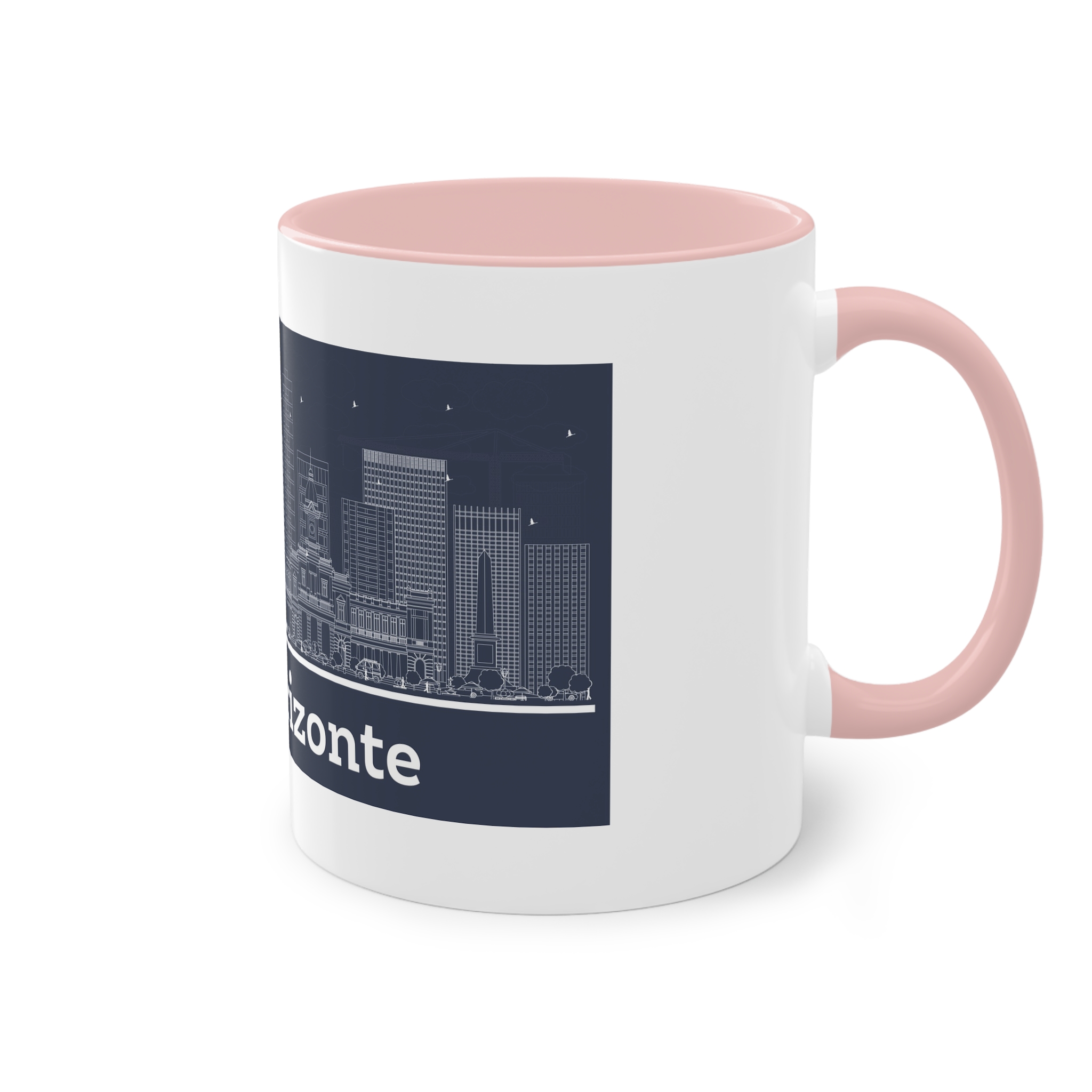Belo Horizonte Outline Inverse Two Tone Coffee Mug 11oz - Image 48