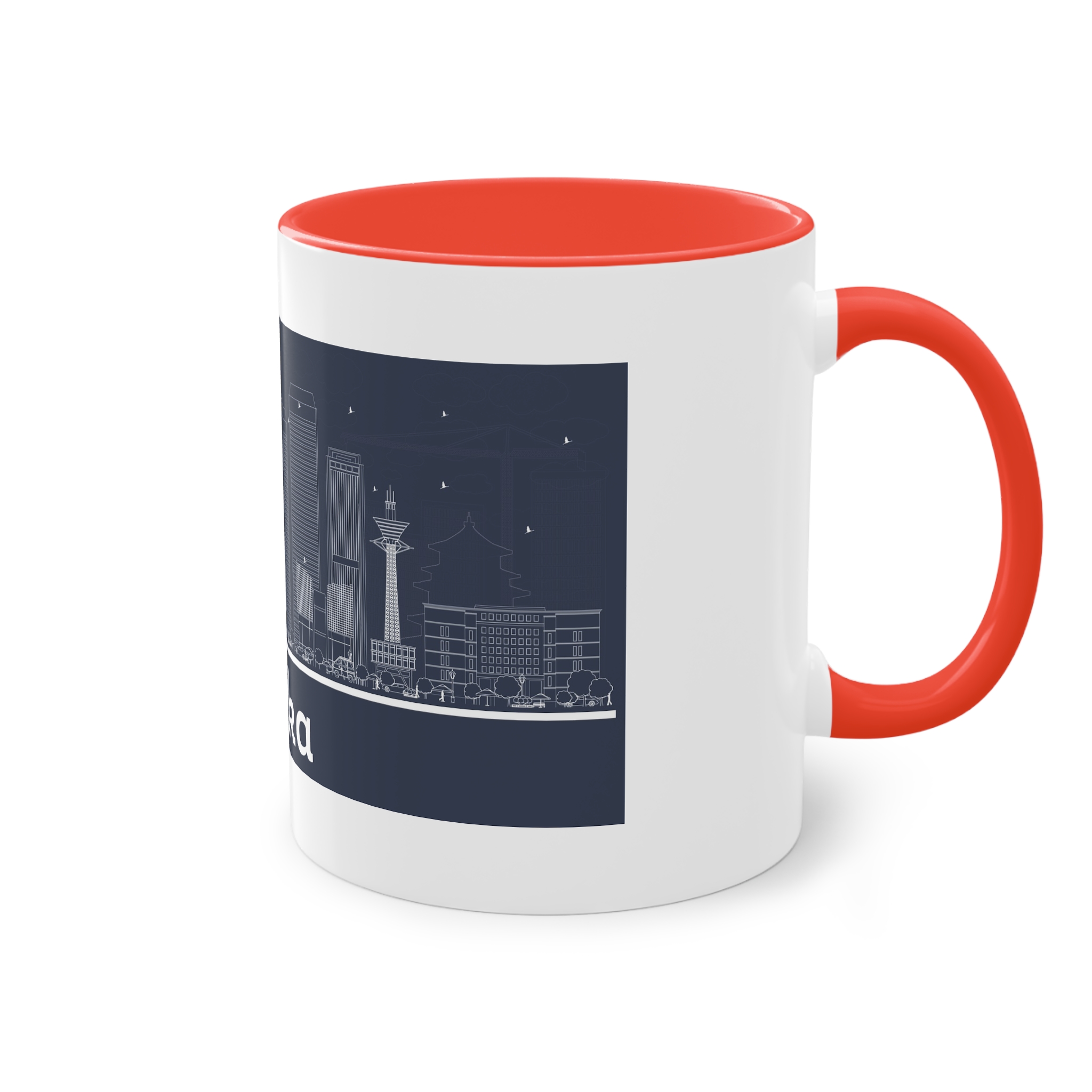 Osaka Outline Inverse Two Tone Coffee Mug 11oz - Image 4