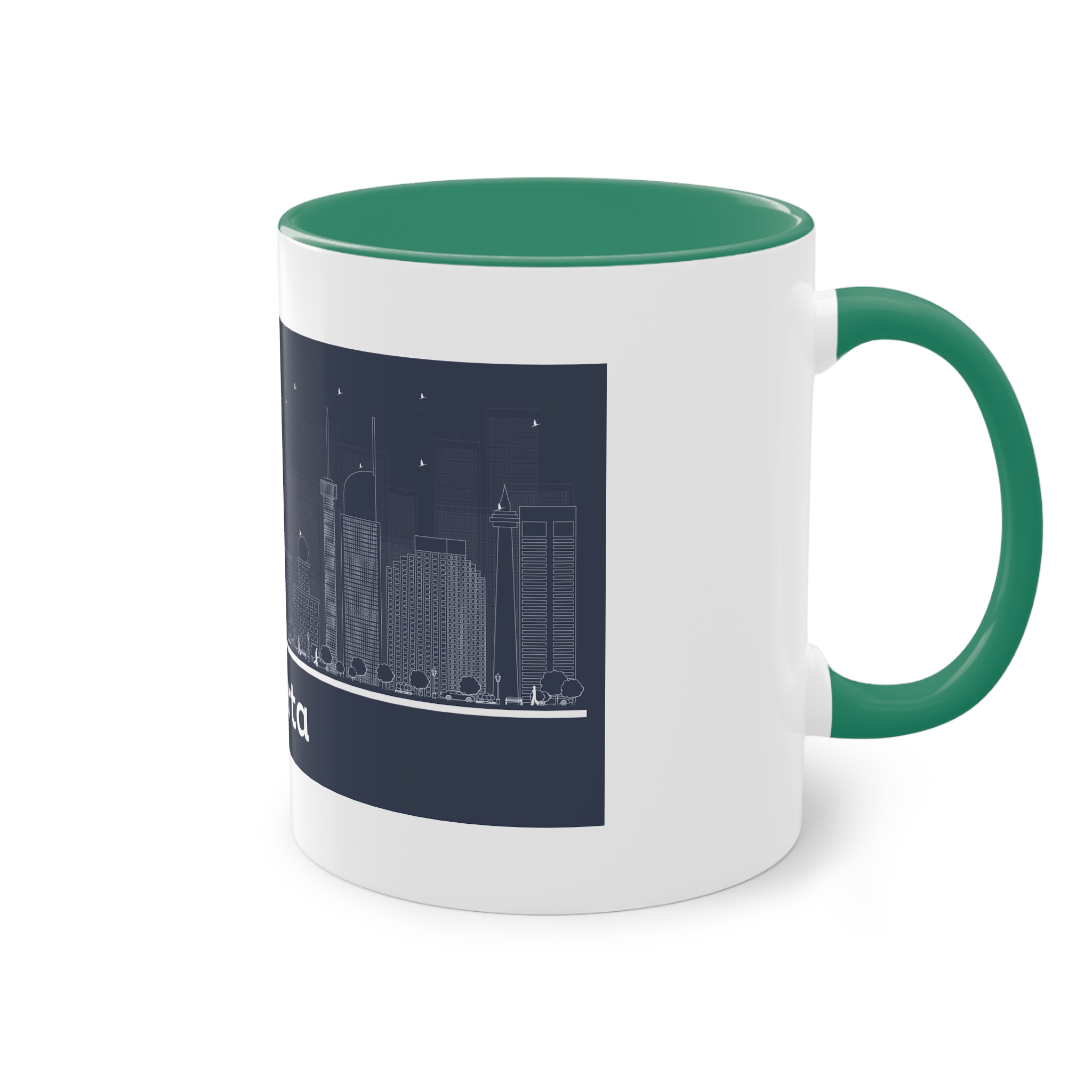 Jakarta Outline Inverse Two Tone Coffee Mug 11oz - Image 32