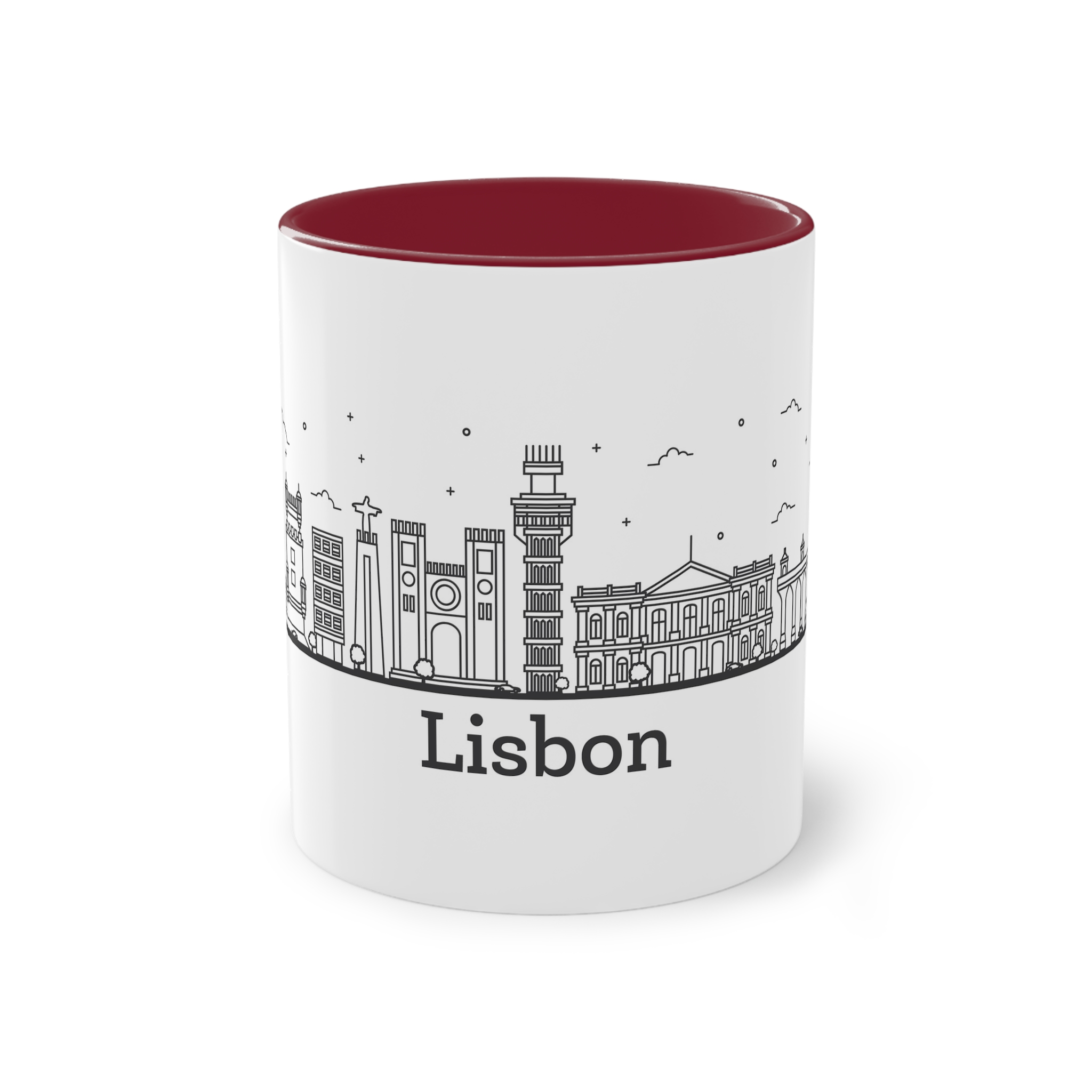 Lisbon Outline Bold Two Tone Coffee Mug 11oz - Image 5
