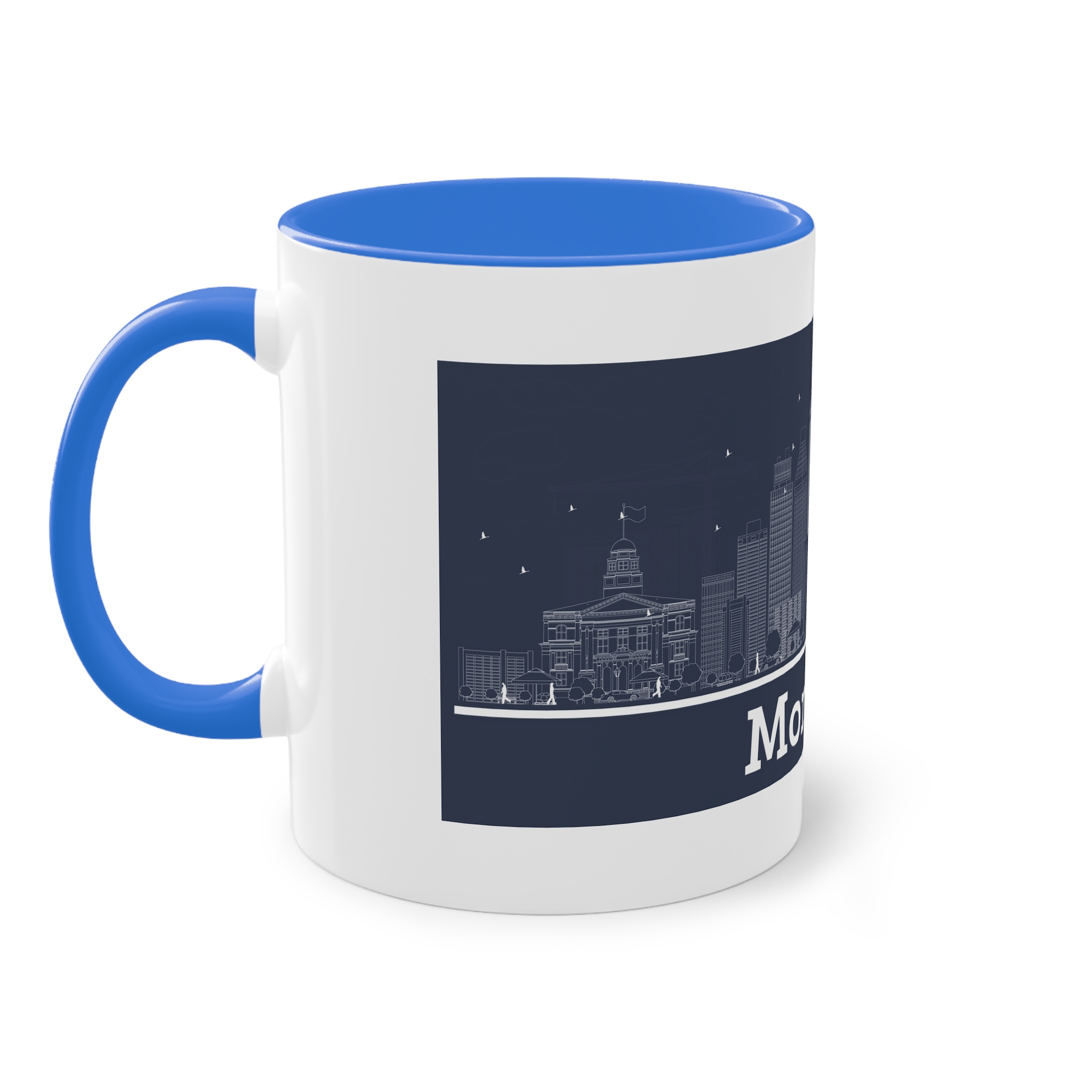 Montreal Outline Inverse Two Tone Coffee Mug 11oz - Image 39