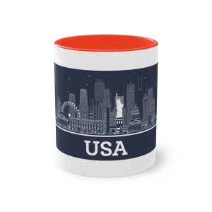 Usa Outline Inverse Two Tone Coffee Mug 11oz