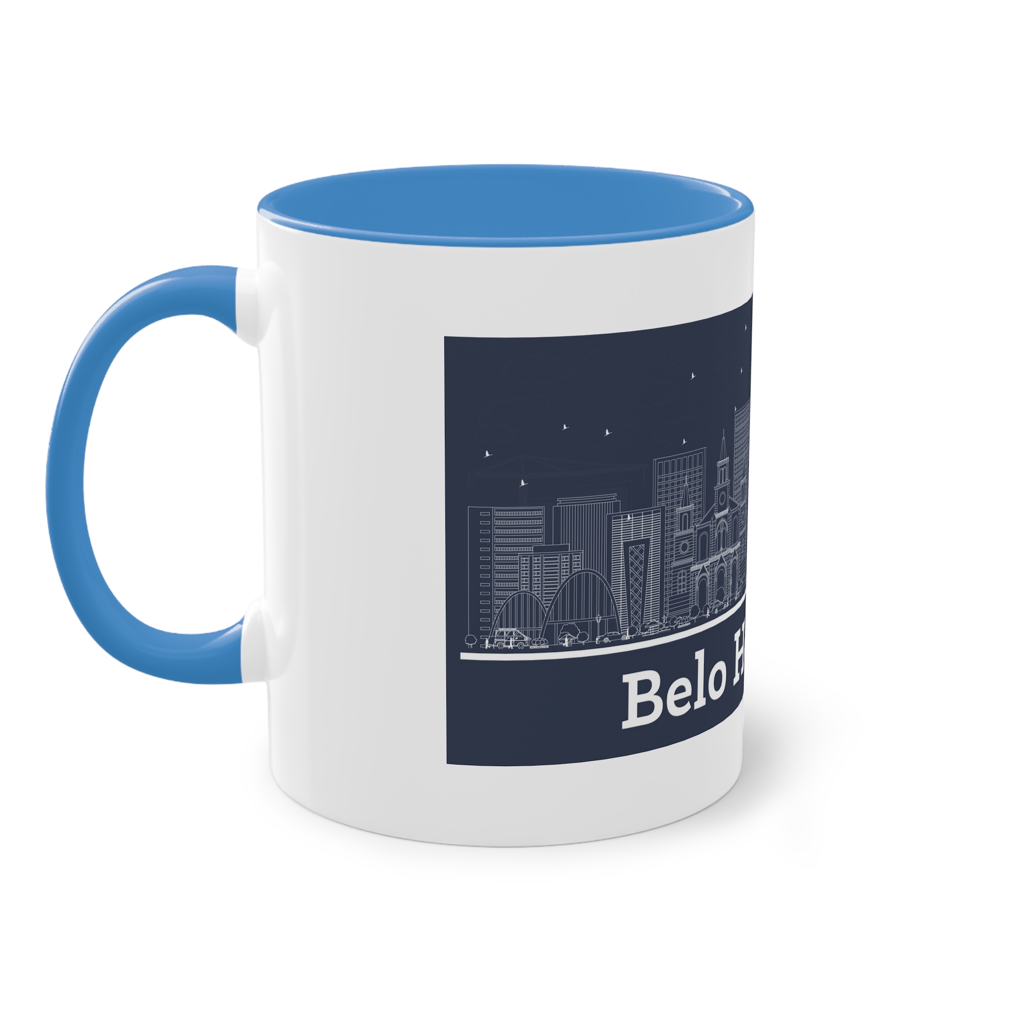 Belo Horizonte Outline Inverse Two Tone Coffee Mug 11oz - Image 35