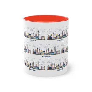 Baghdad Outline Bold Color Two Tone Coffee Mug 11oz