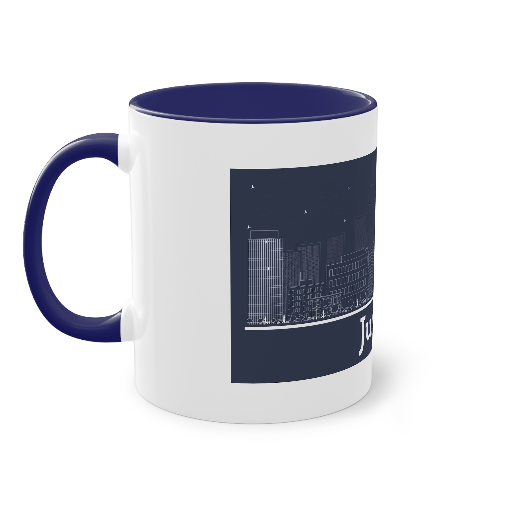 Juneau Outline Inverse Two Tone Coffee Mug 11oz - Image 43