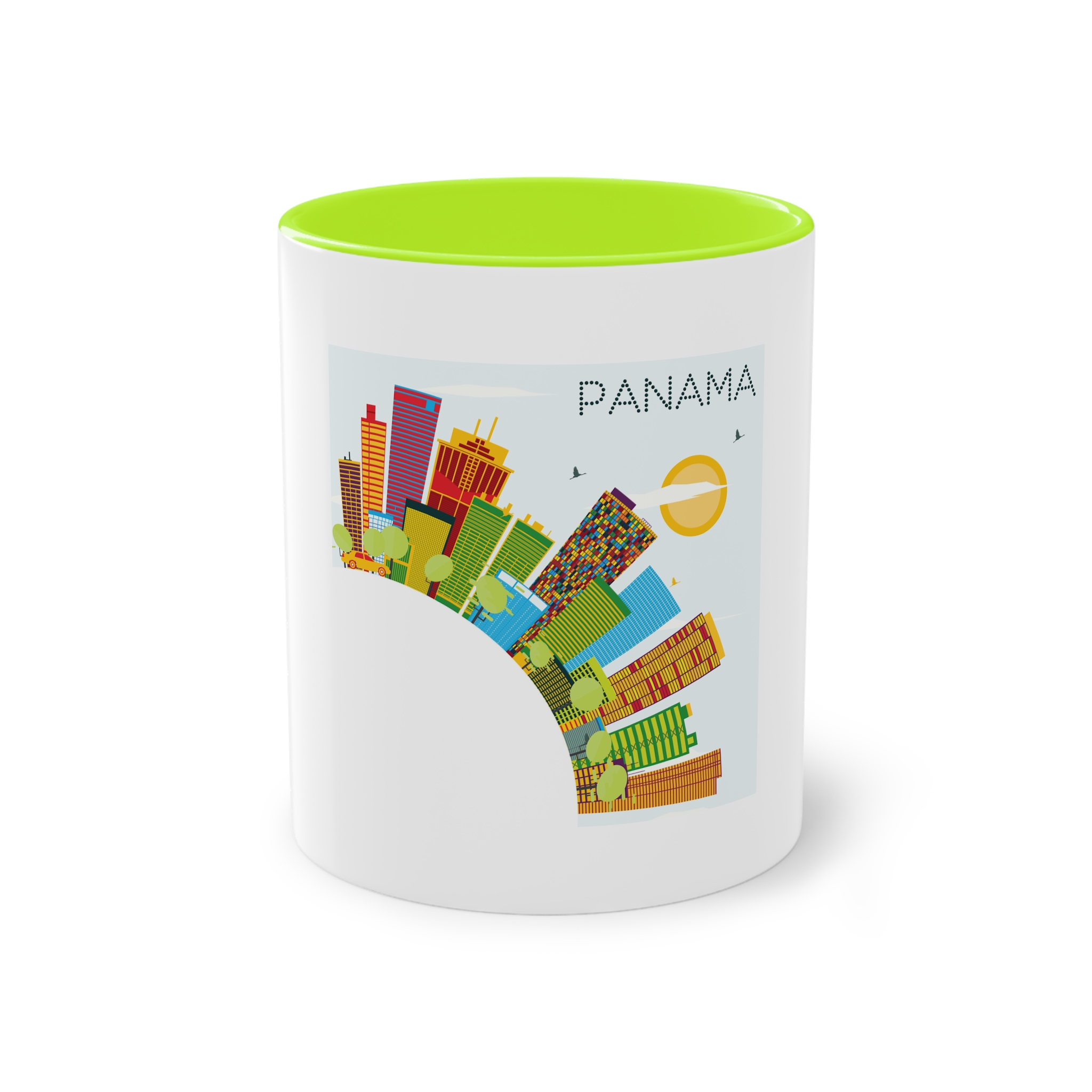 Panama Color Corner Cloud Two Tone Coffee Mug 11oz - Image 25