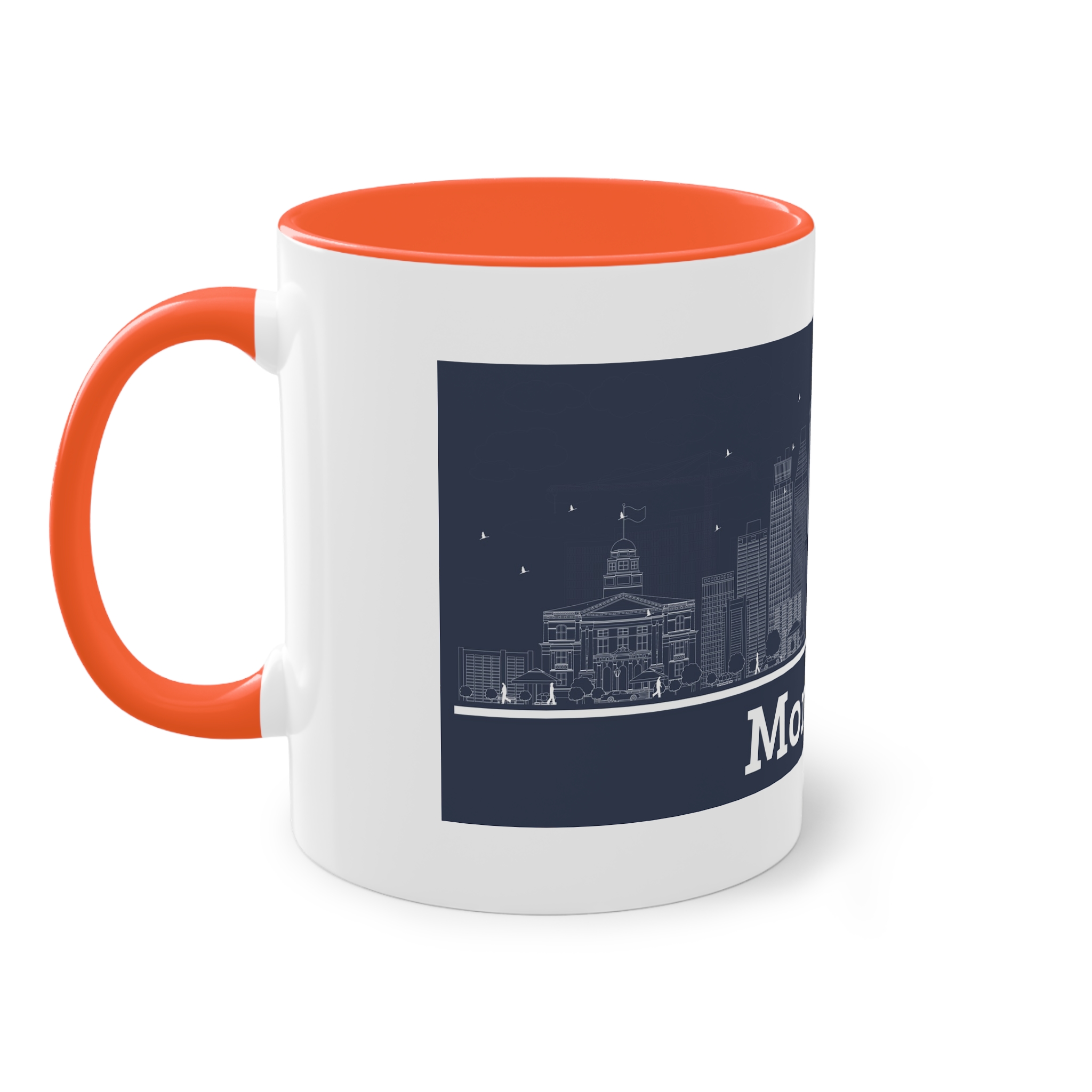 Montreal Outline Inverse Two Tone Coffee Mug 11oz - Image 15