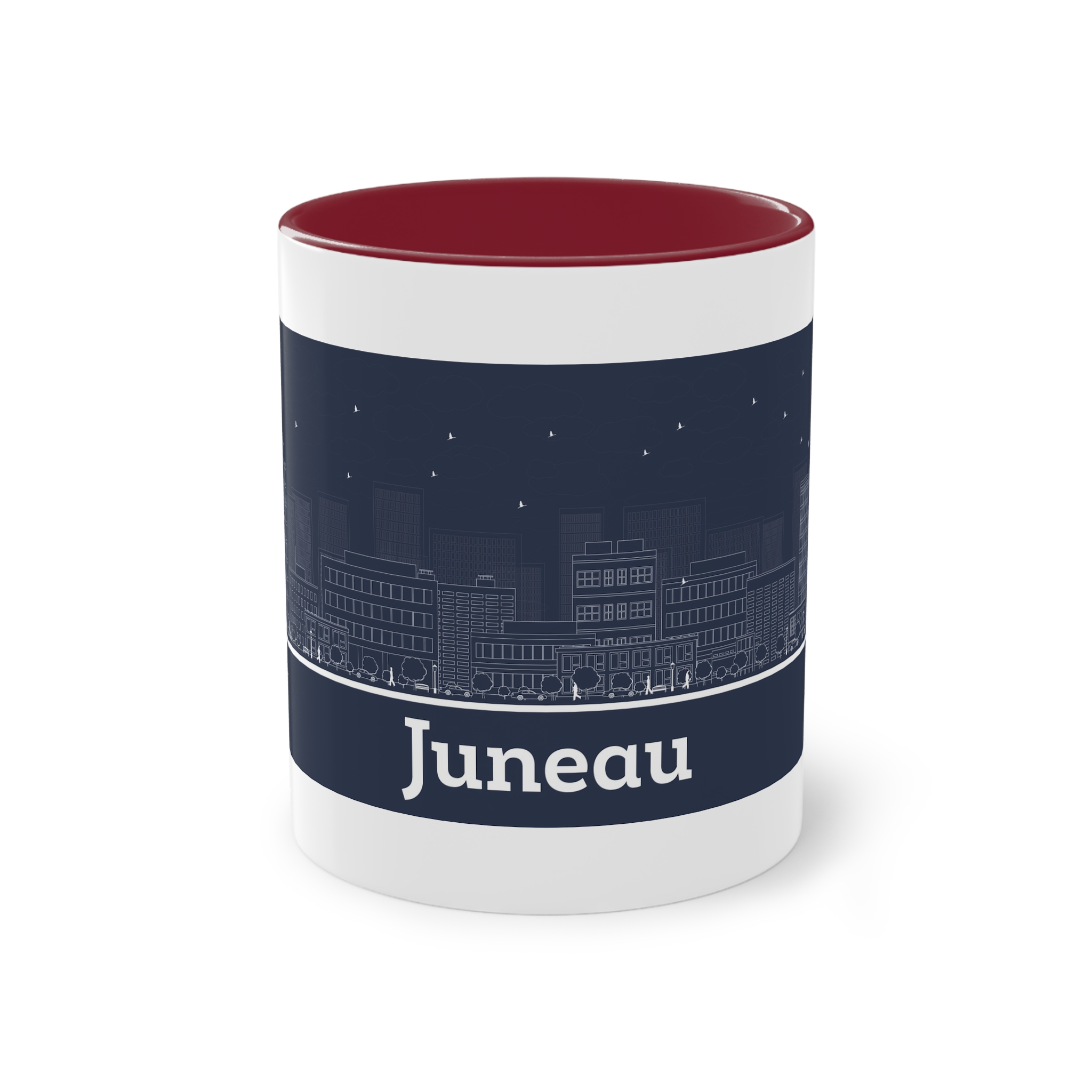 Juneau Outline Inverse Two Tone Coffee Mug 11oz - Image 5