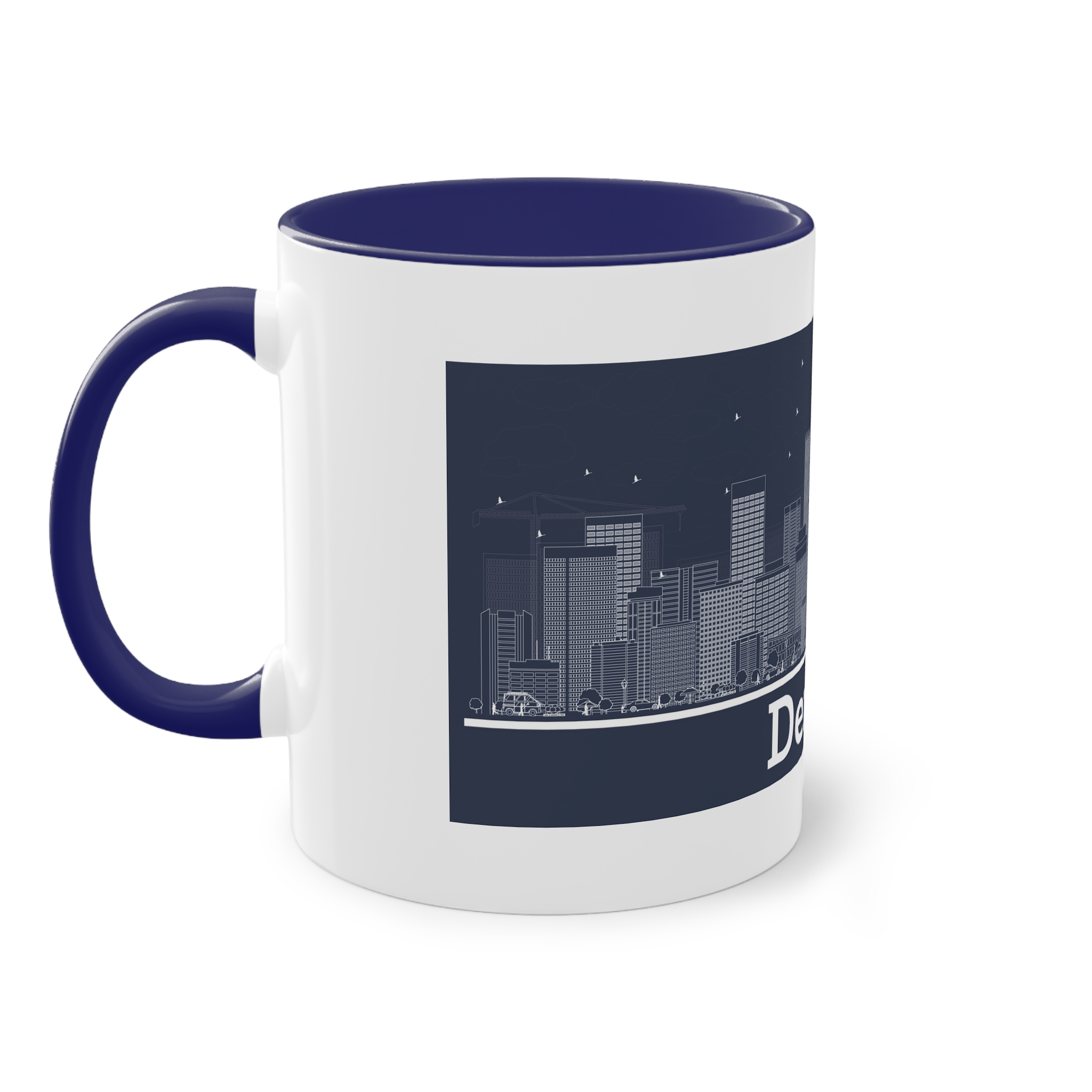 Denver Outline Inverse Two Tone Coffee Mug 11oz - Image 43