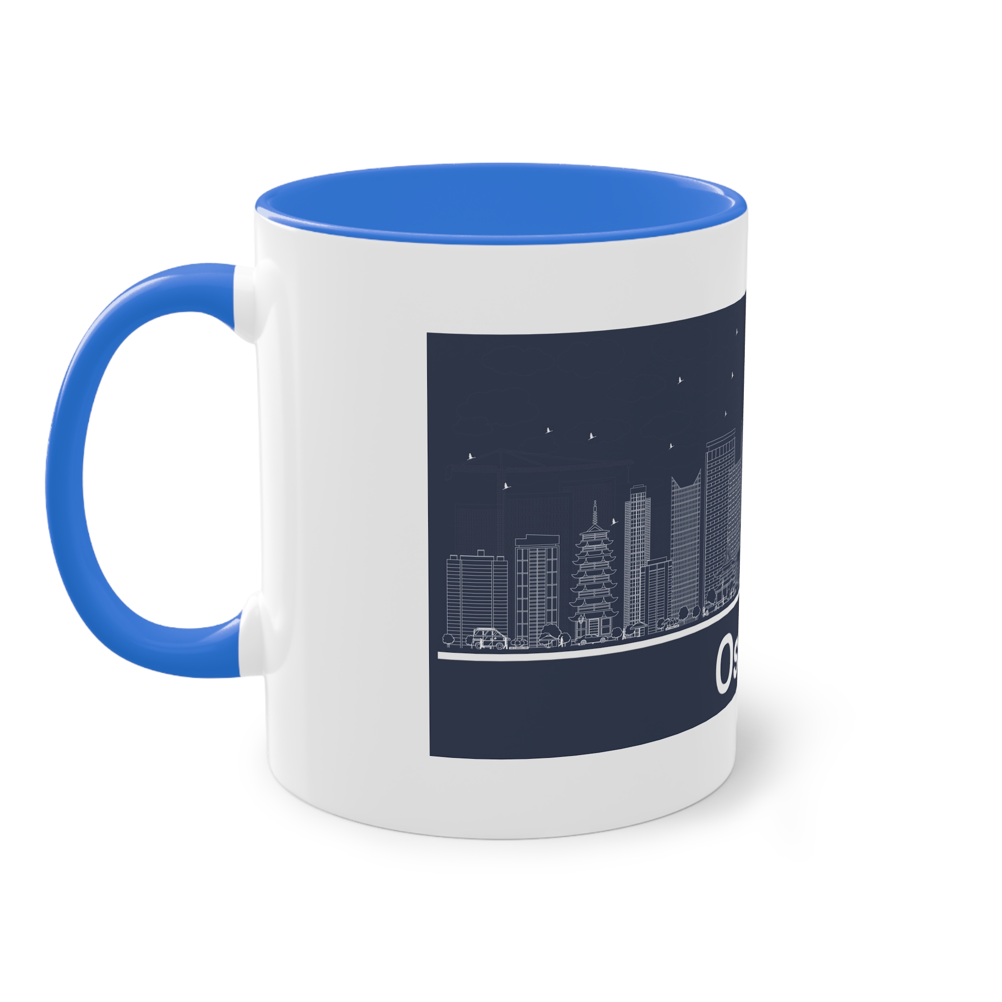 Osaka Outline Inverse Two Tone Coffee Mug 11oz - Image 39
