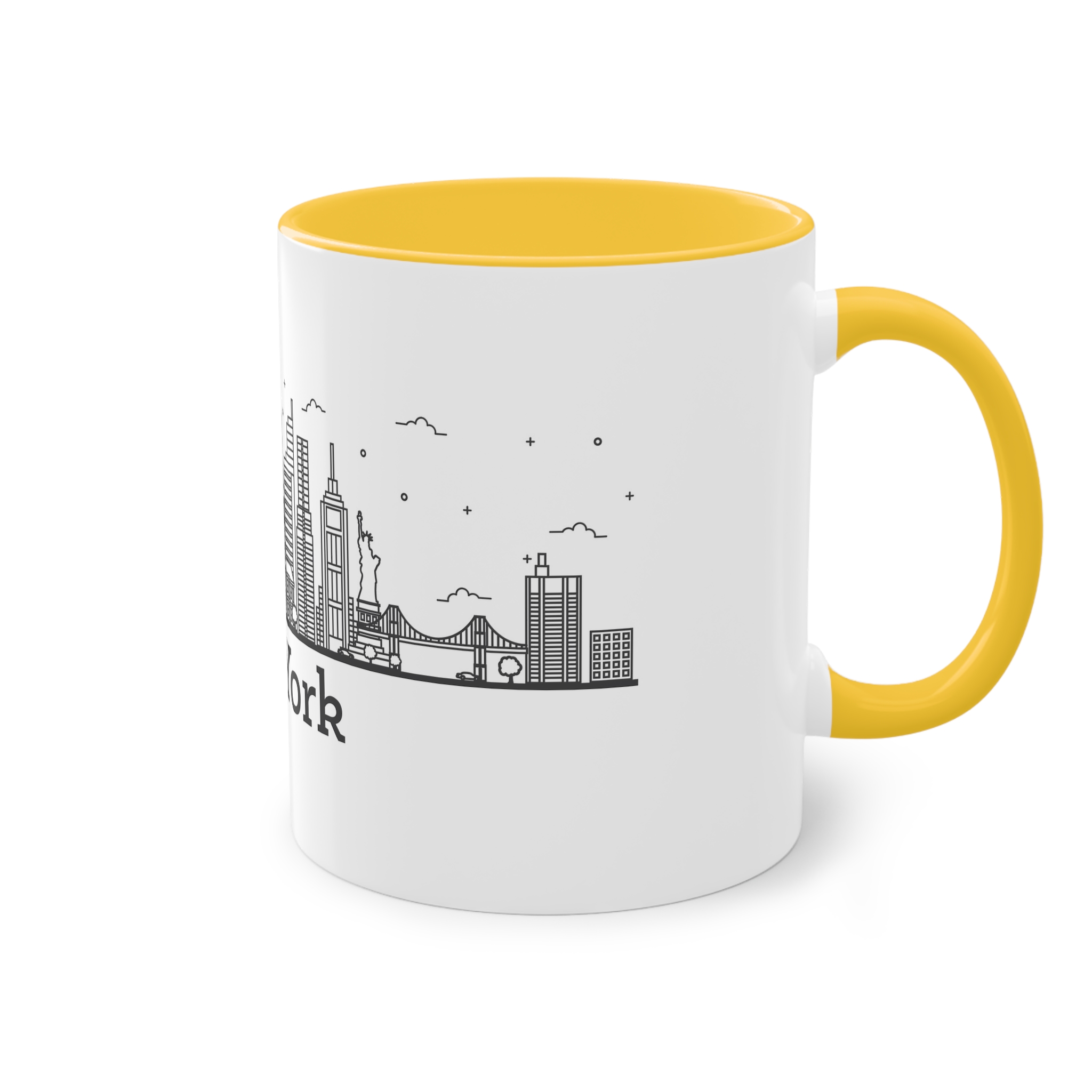New York Outline Bold 2018 Two Tone Coffee Mug 11oz - Image 20