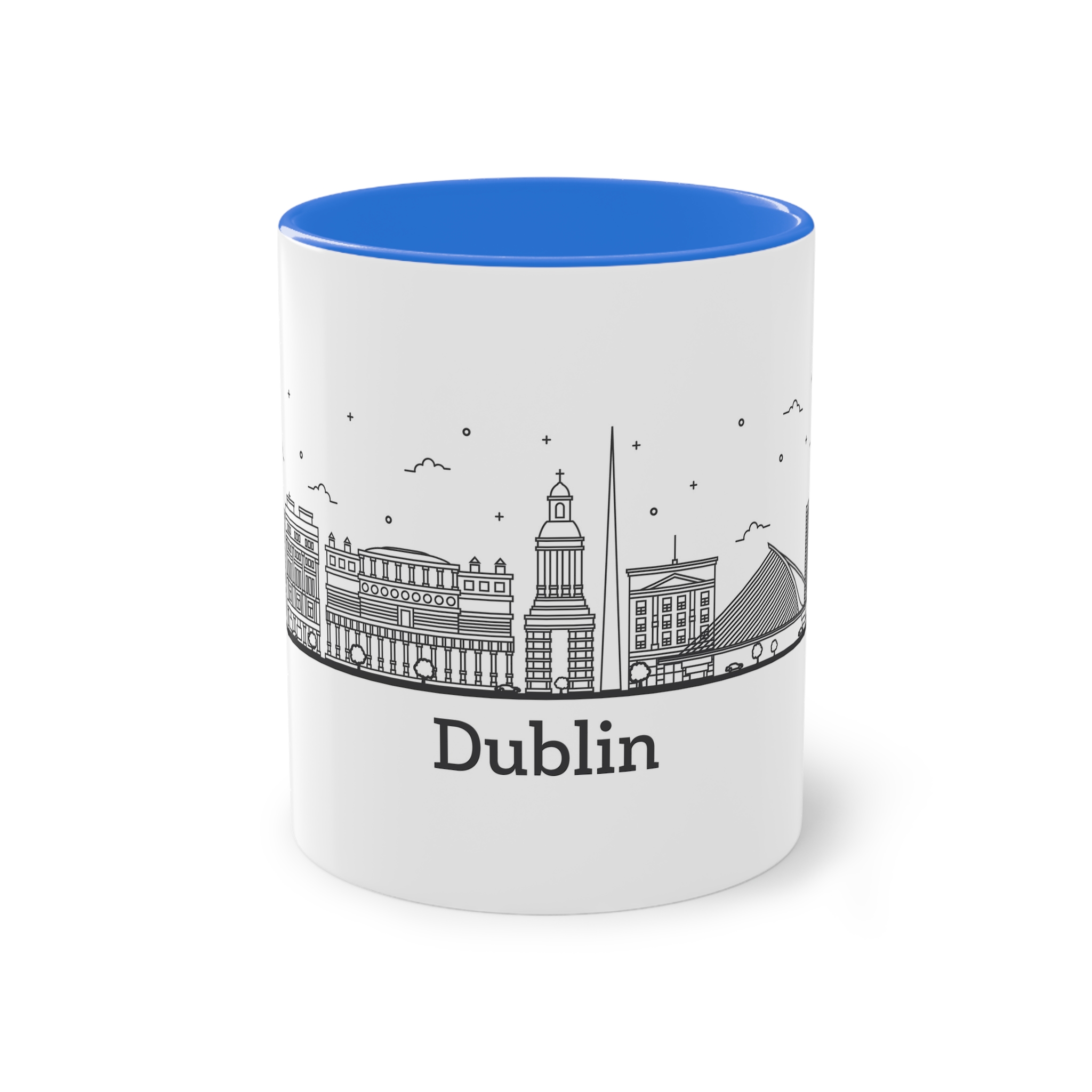 Dublin Outline Bold Two Tone Coffee Mug 11oz - Image 37