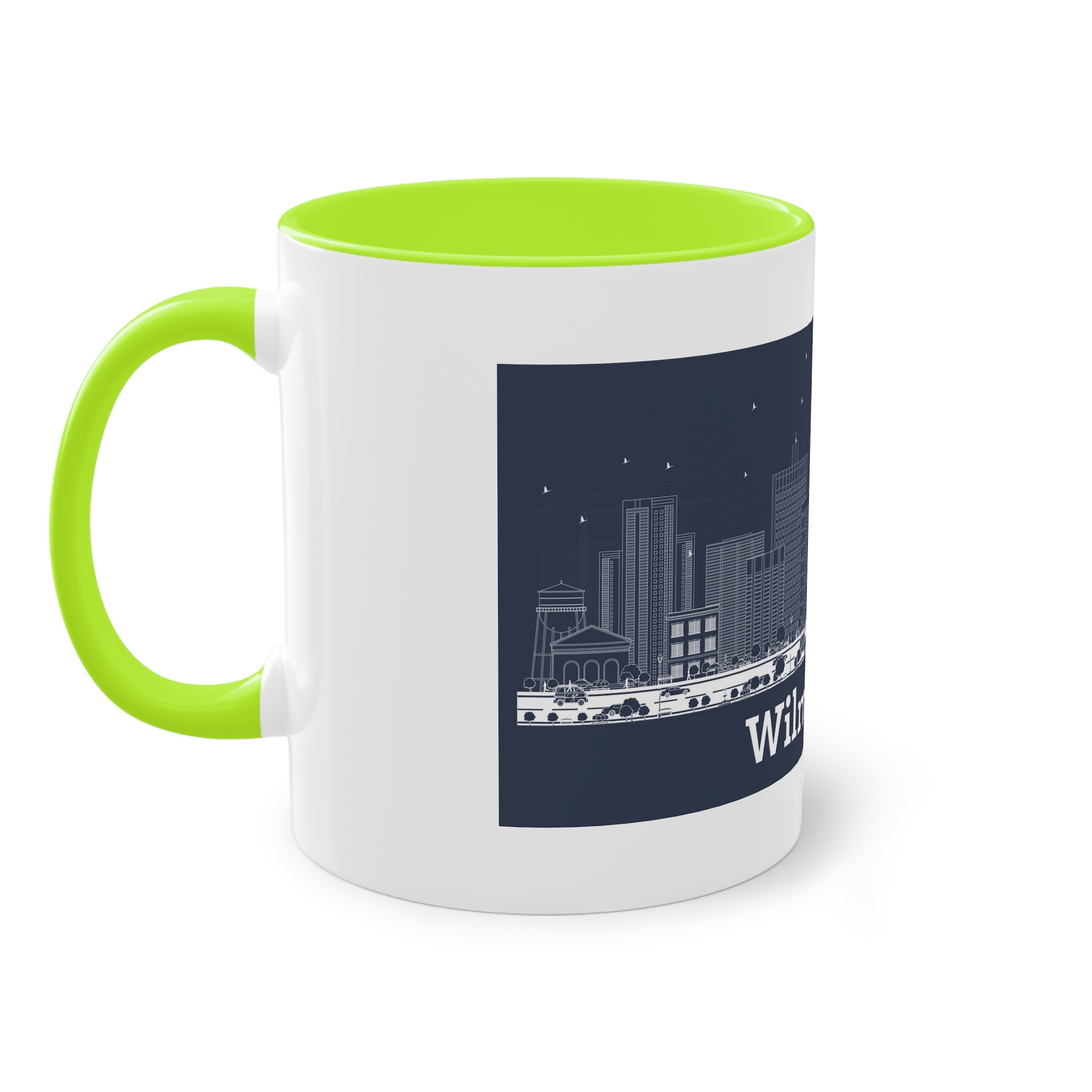 Wilmington Outline Inverse Two Tone Coffee Mug 11oz - Image 27