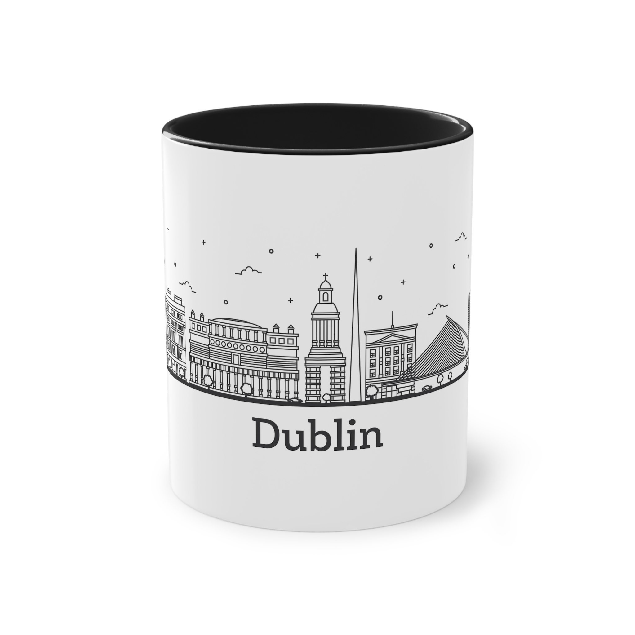 Dublin Outline Bold Two Tone Coffee Mug 11oz - Image 9
