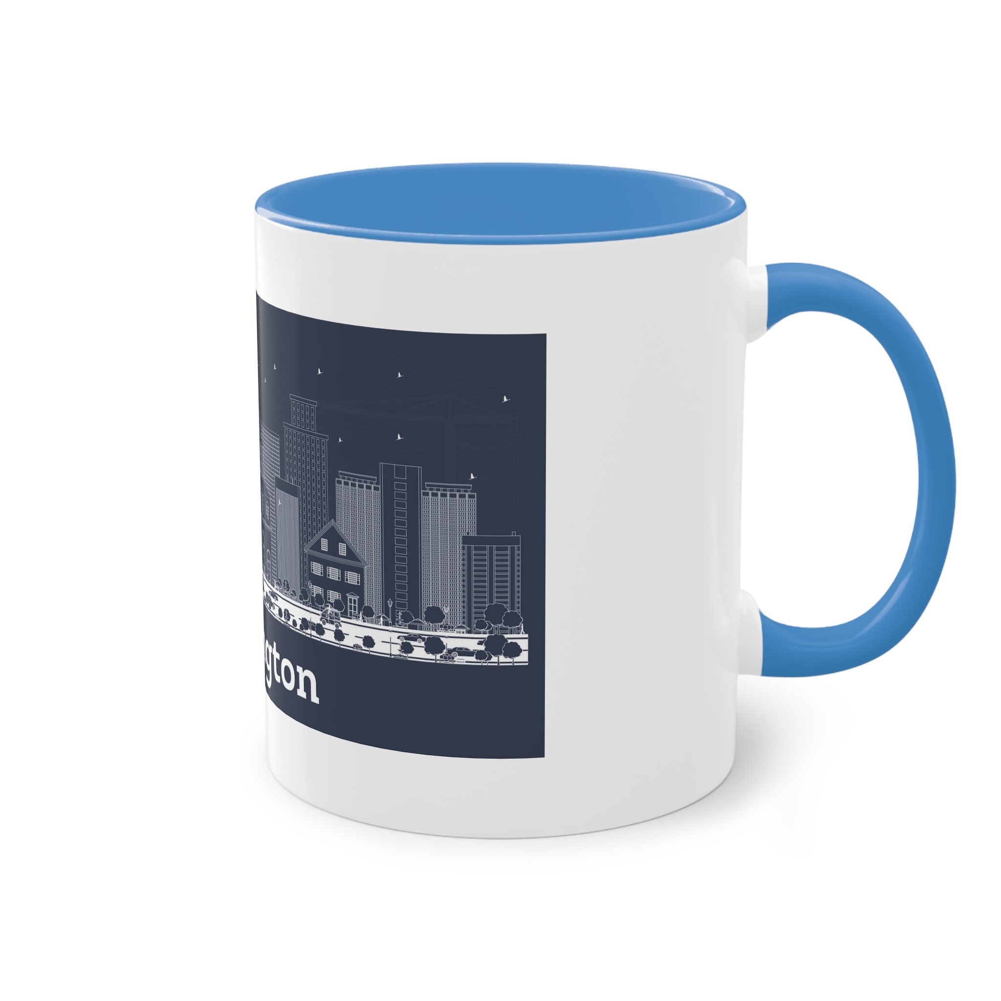Wilmington Outline Inverse Two Tone Coffee Mug 11oz - Image 36