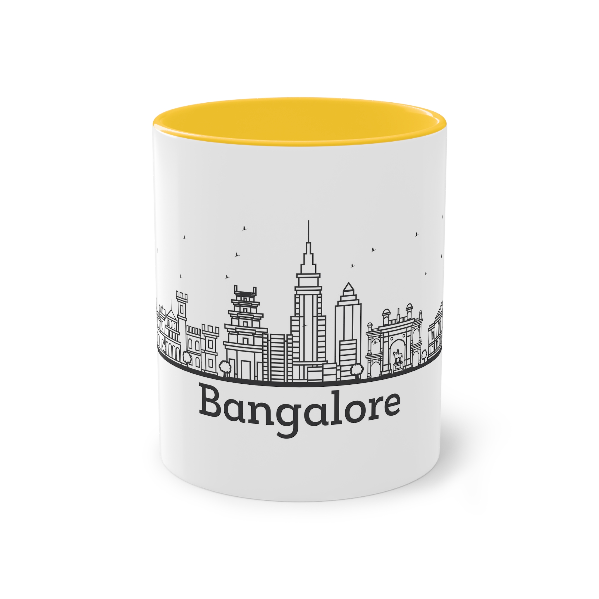 Bangalore Outline Bold Two Tone Coffee Mug 11oz - Image 17