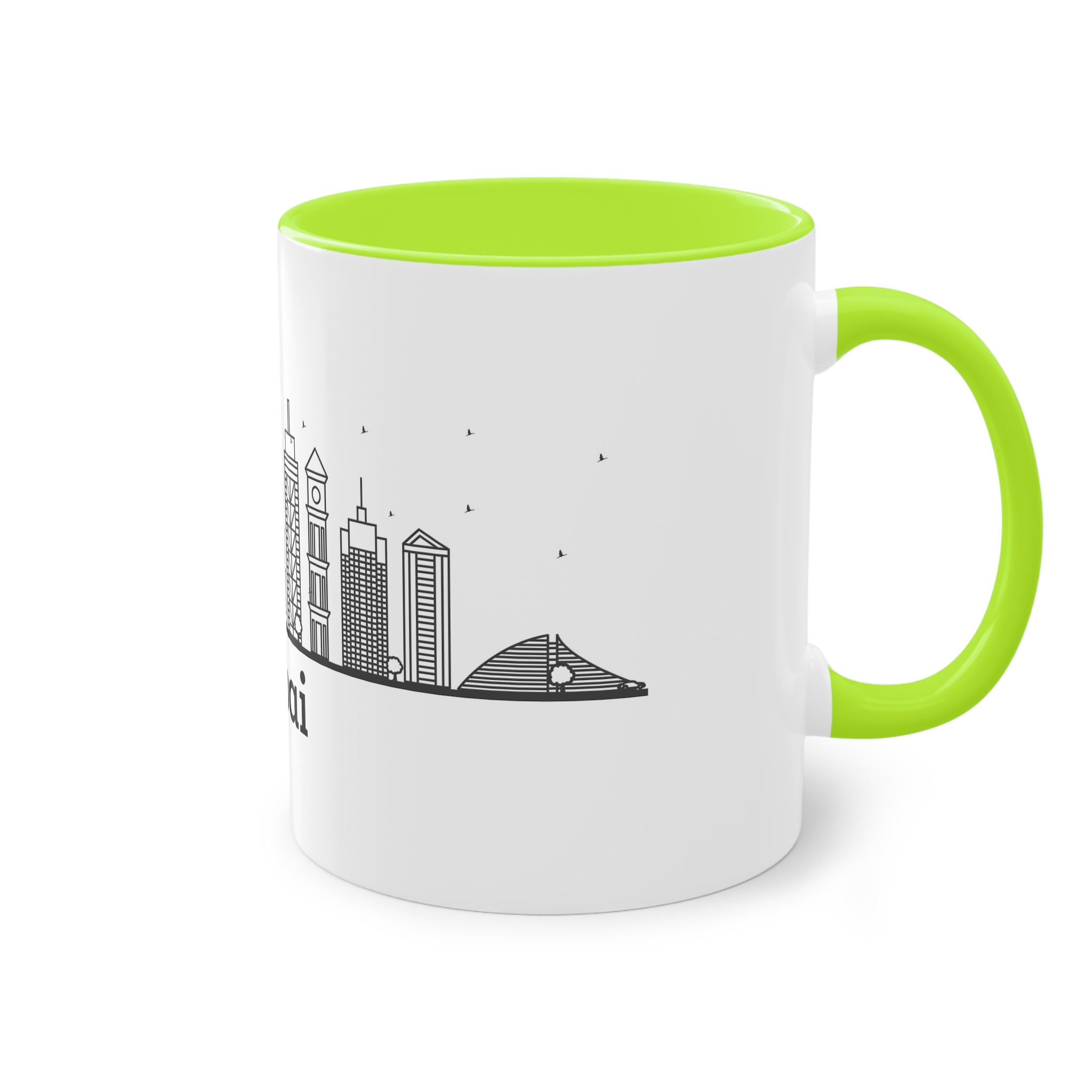 Dubai Outline Bold Two Tone Coffee Mug 11oz - Image 28