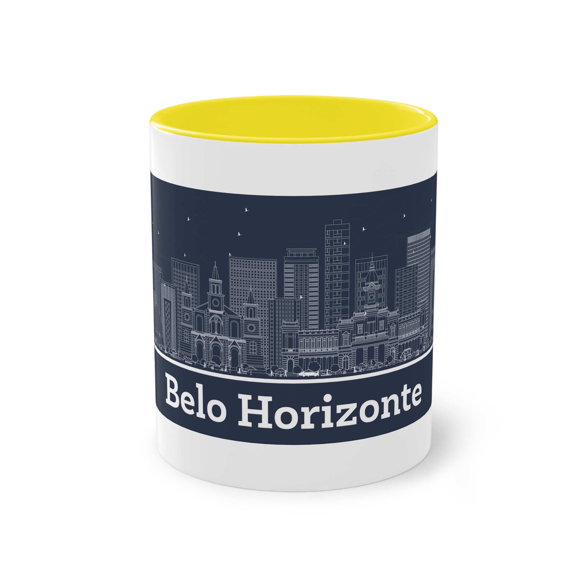 Belo Horizonte Outline Inverse Two Tone Coffee Mug 11oz - Image 21