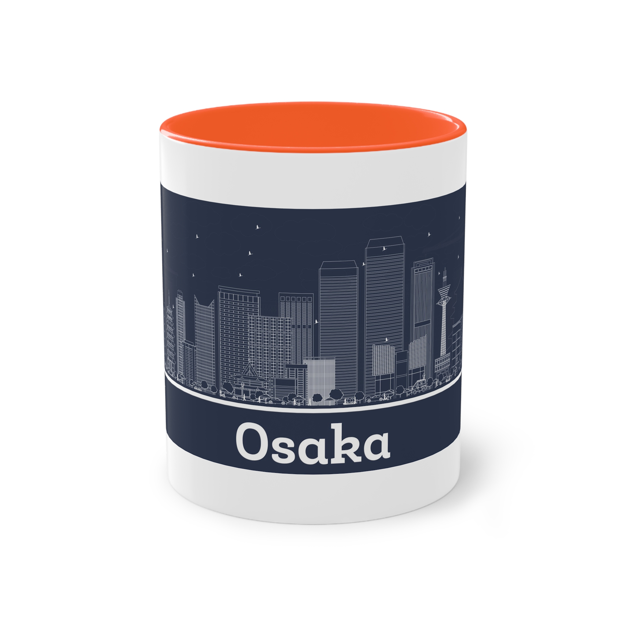 Osaka Outline Inverse Two Tone Coffee Mug 11oz - Image 13
