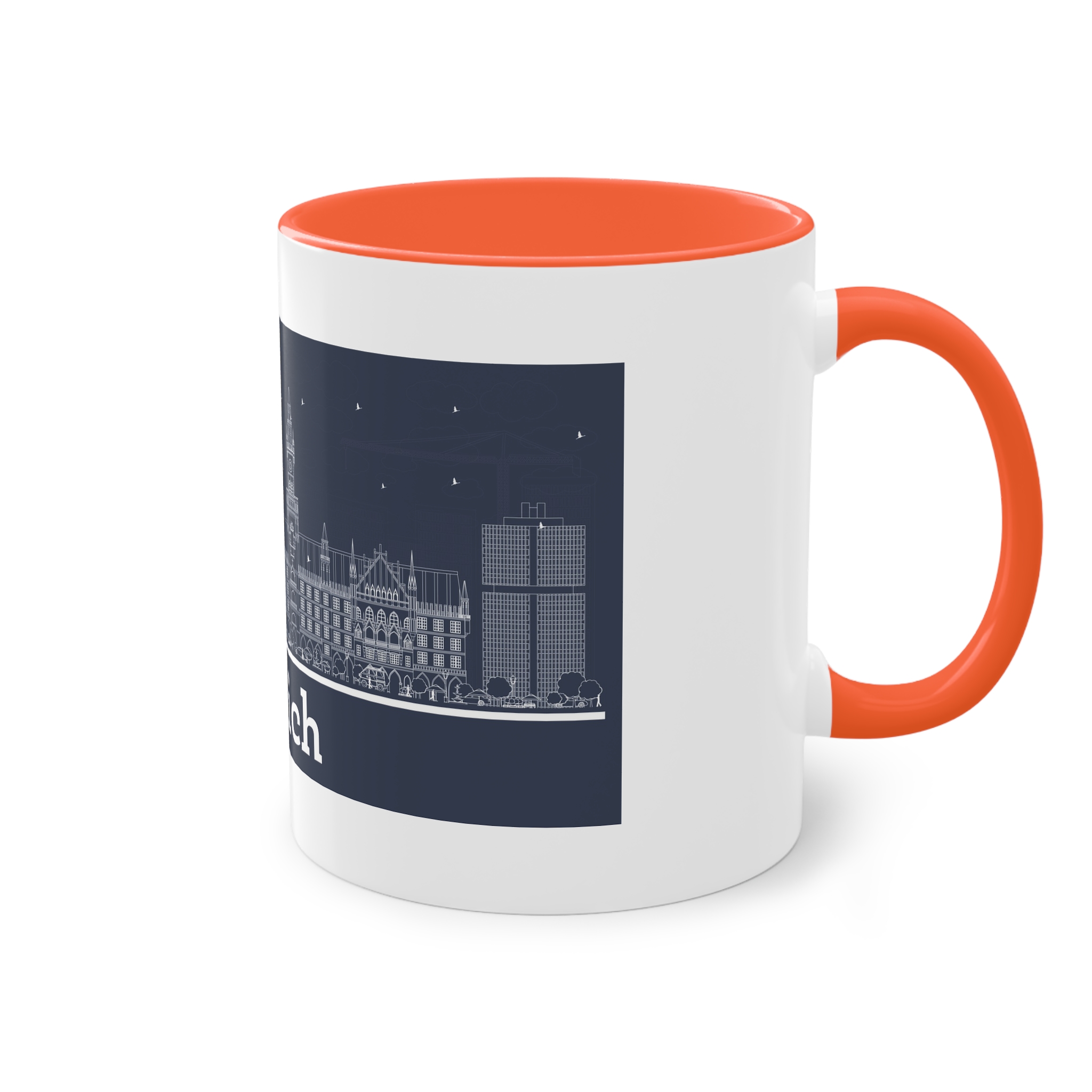 Munich Outline Inverse Two Tone Coffee Mug 11oz - Image 16