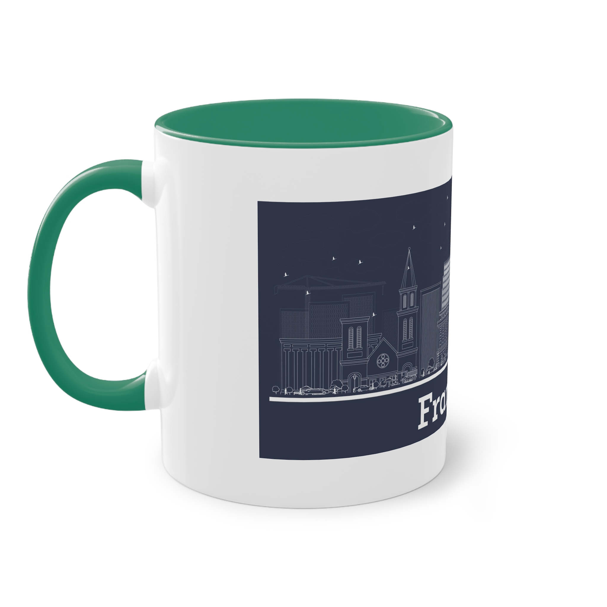 Frankfort Outline Inverse Two Tone Coffee Mug 11oz - Image 31