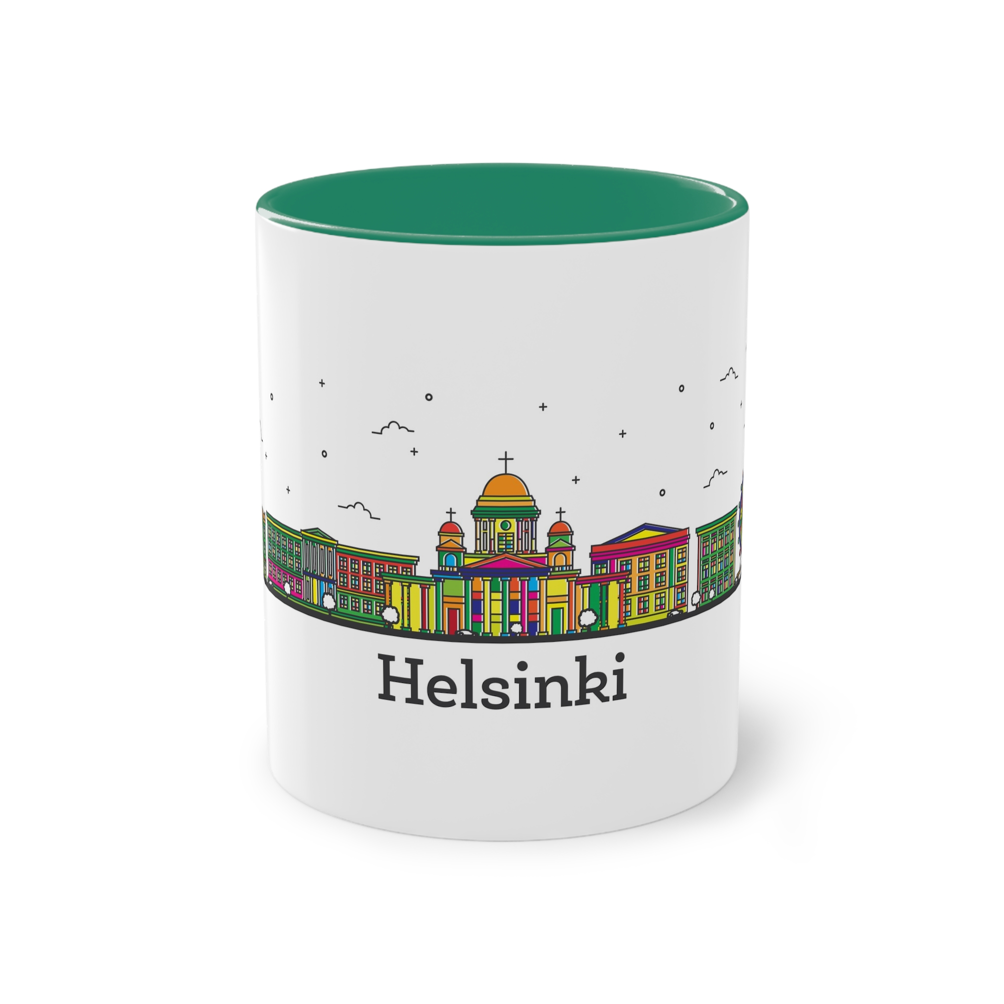 Helsinki Outline Bold Color Two Tone Coffee Mug 11oz - Image 29