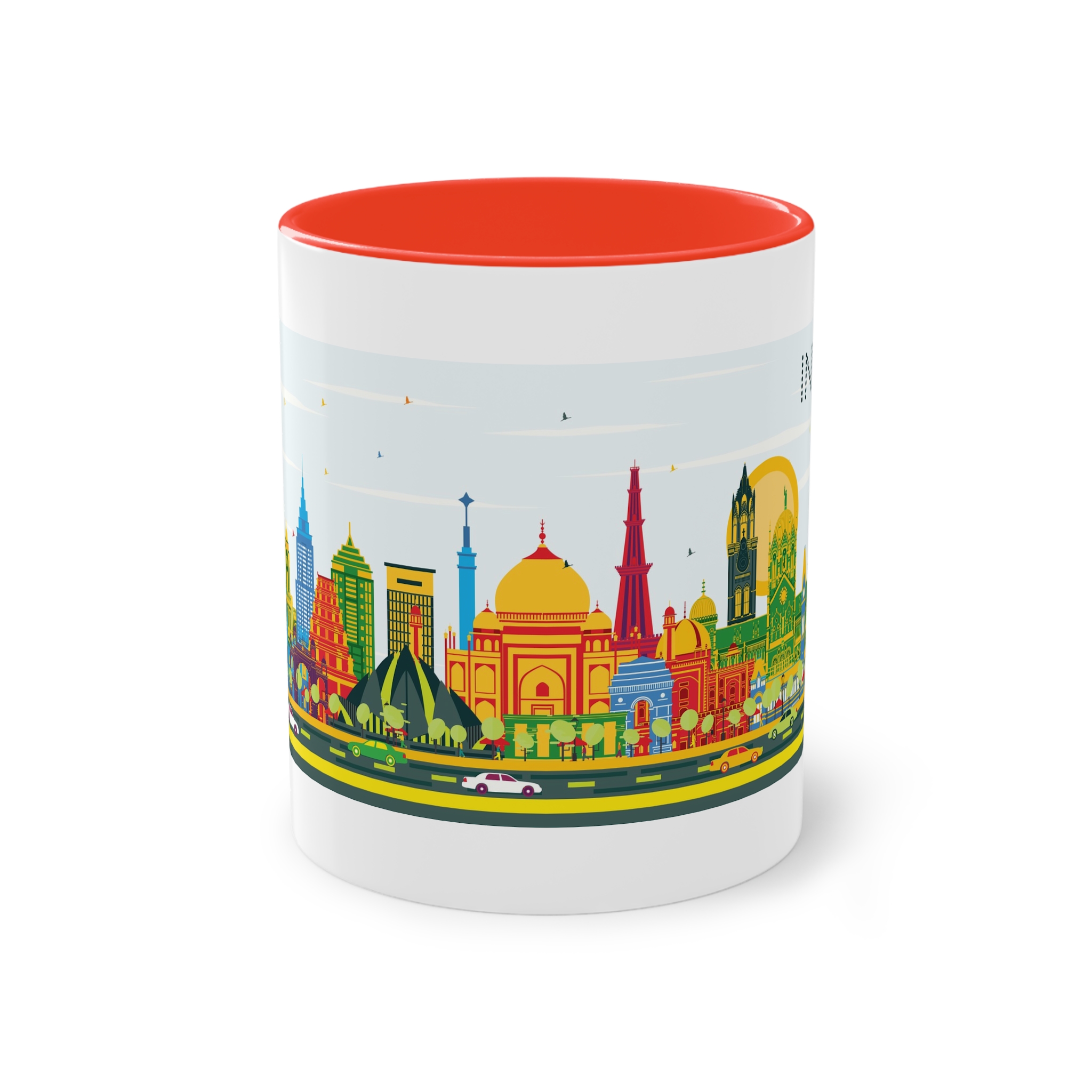 India Color Two Tone Coffee Mug 11oz