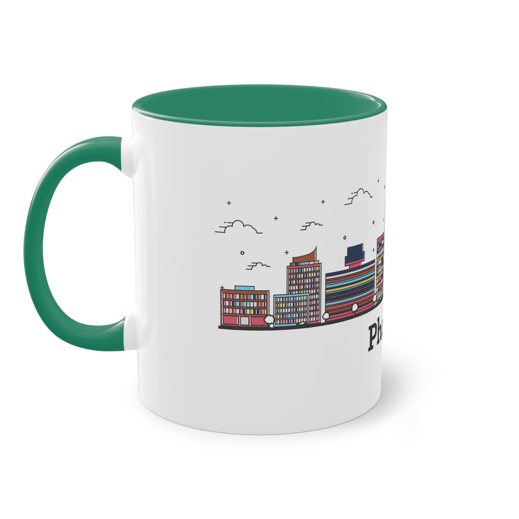 Phoenix Outline Bold Color Two Tone Coffee Mug 11oz - Image 31