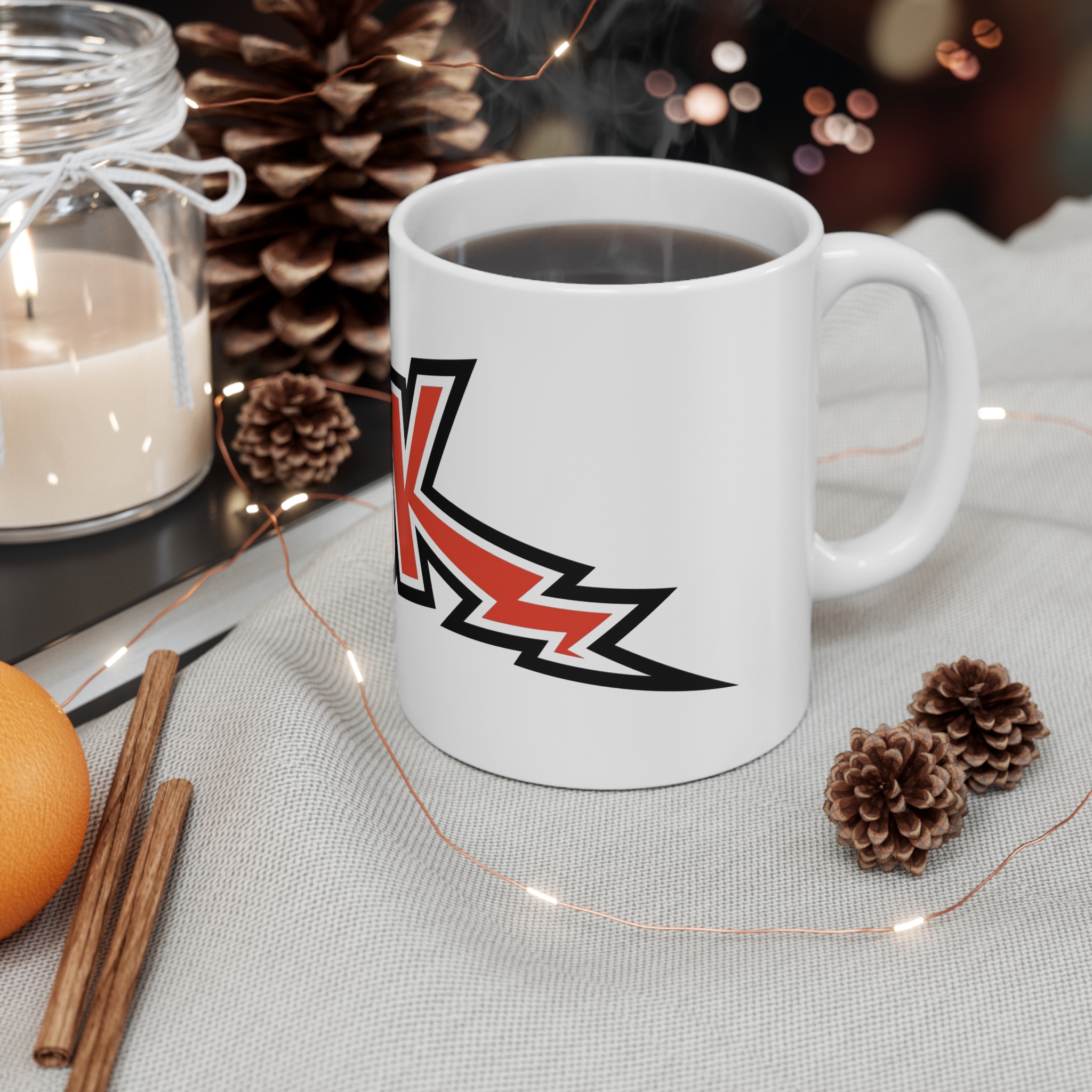Rock Logo Decorative Font Word Music Typography 11oz White Mug - Image 4