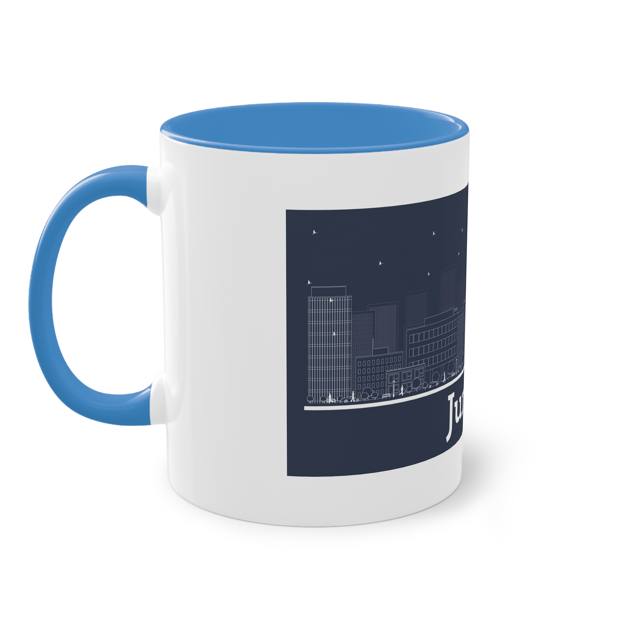 Juneau Outline Inverse Two Tone Coffee Mug 11oz - Image 35