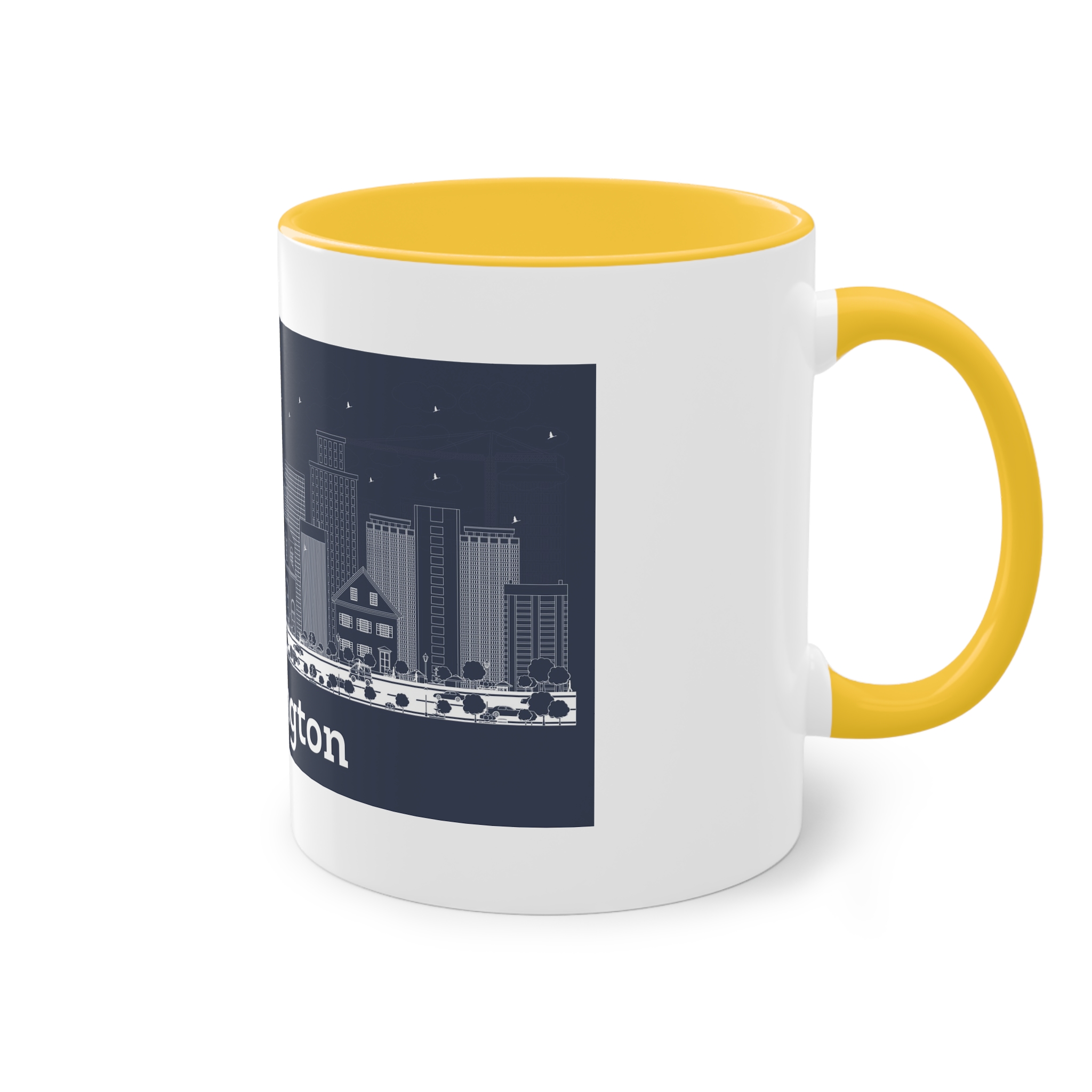 Wilmington Outline Inverse Two Tone Coffee Mug 11oz - Image 20
