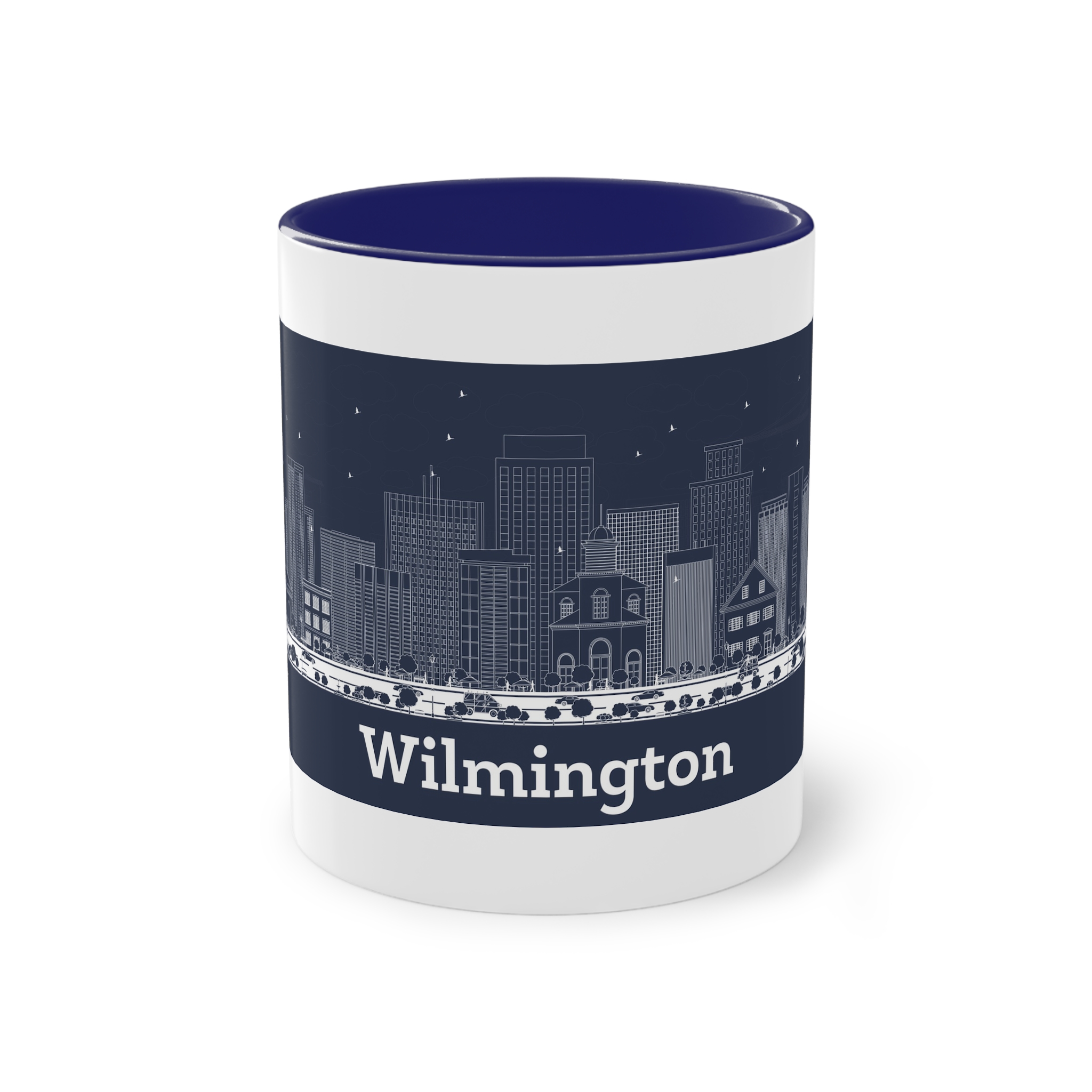 Wilmington Outline Inverse Two Tone Coffee Mug 11oz - Image 41