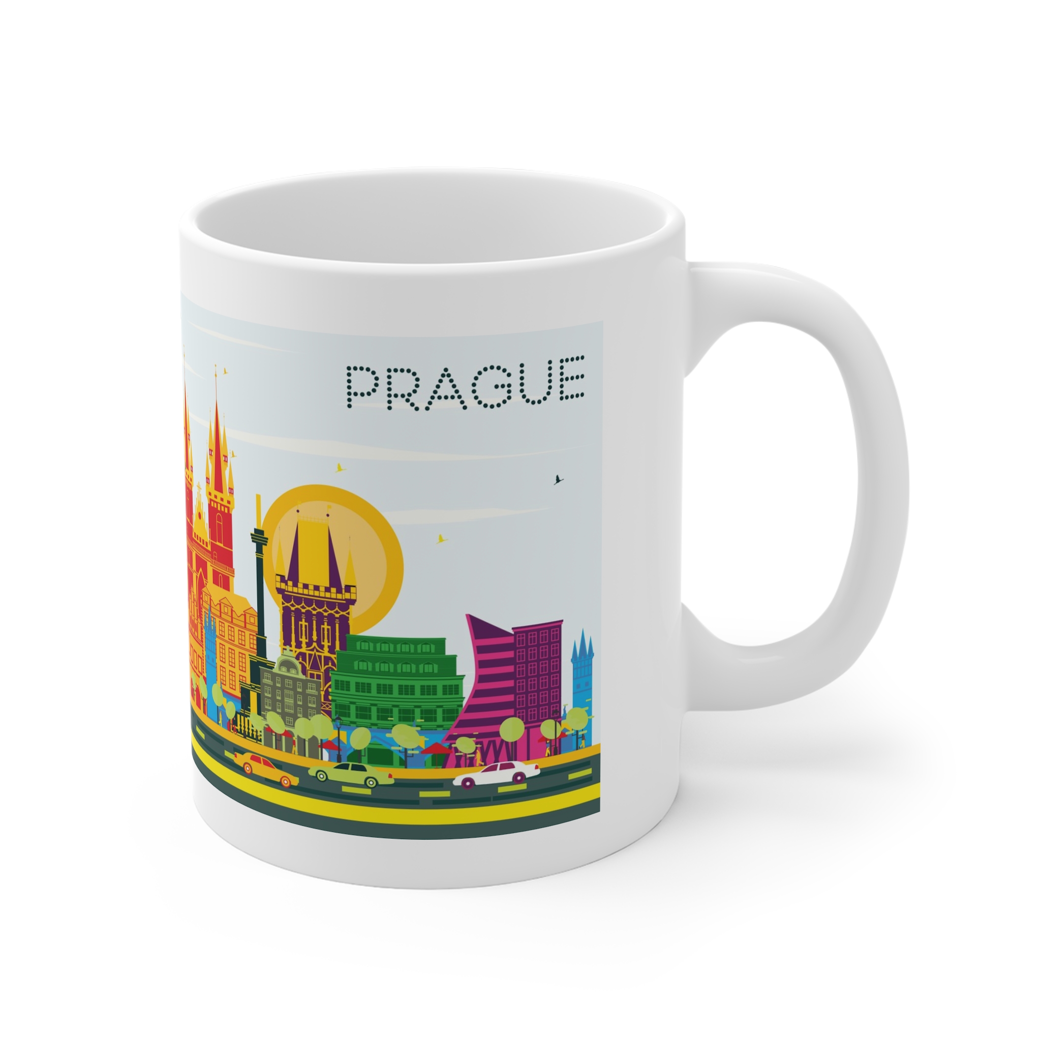 Prague New Color 11oz White Mug - Image 3